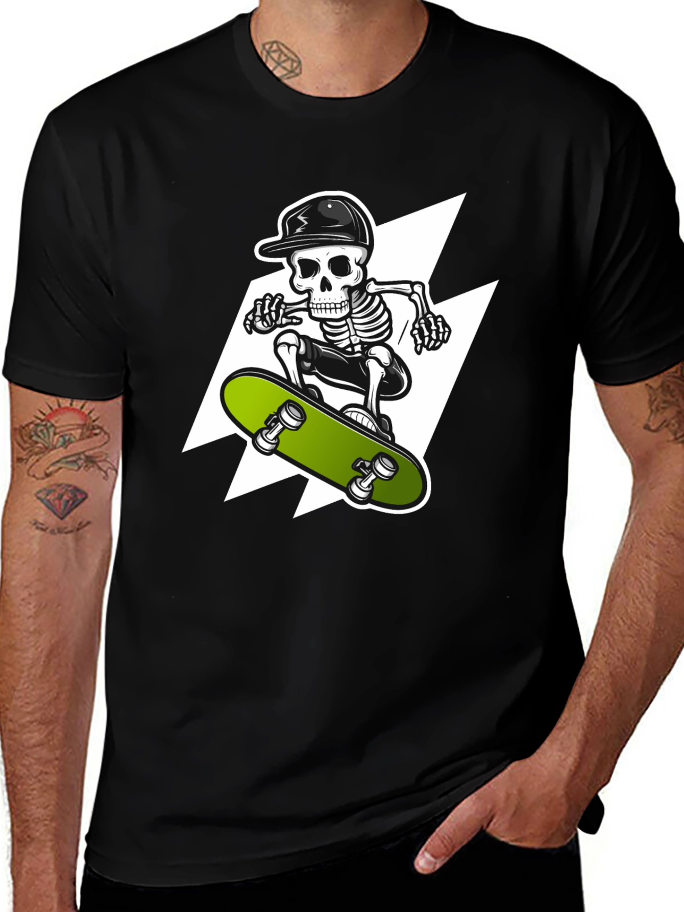Skeleton Skateboarder Graphic Tee
