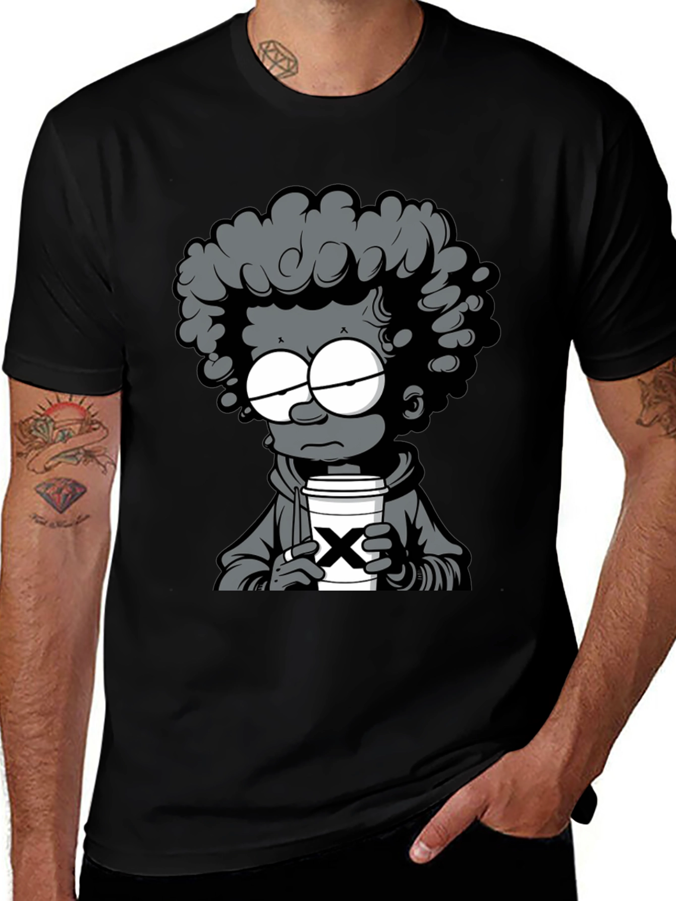 Variant 13 of Cartoon Graphic T-Shirt - Coffee Lover