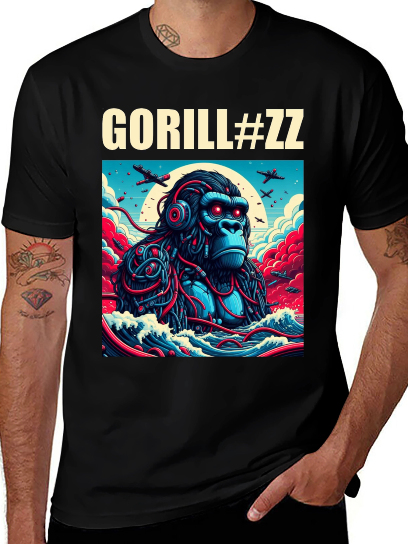 Variant 19 of Gorill#ZZ Graphic Tee - Unique Cyberpunk Ape Design