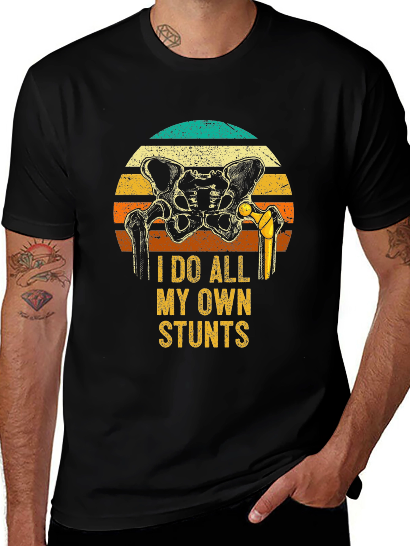 I Do All My Own Stunts Hip Replacement T-Shirt