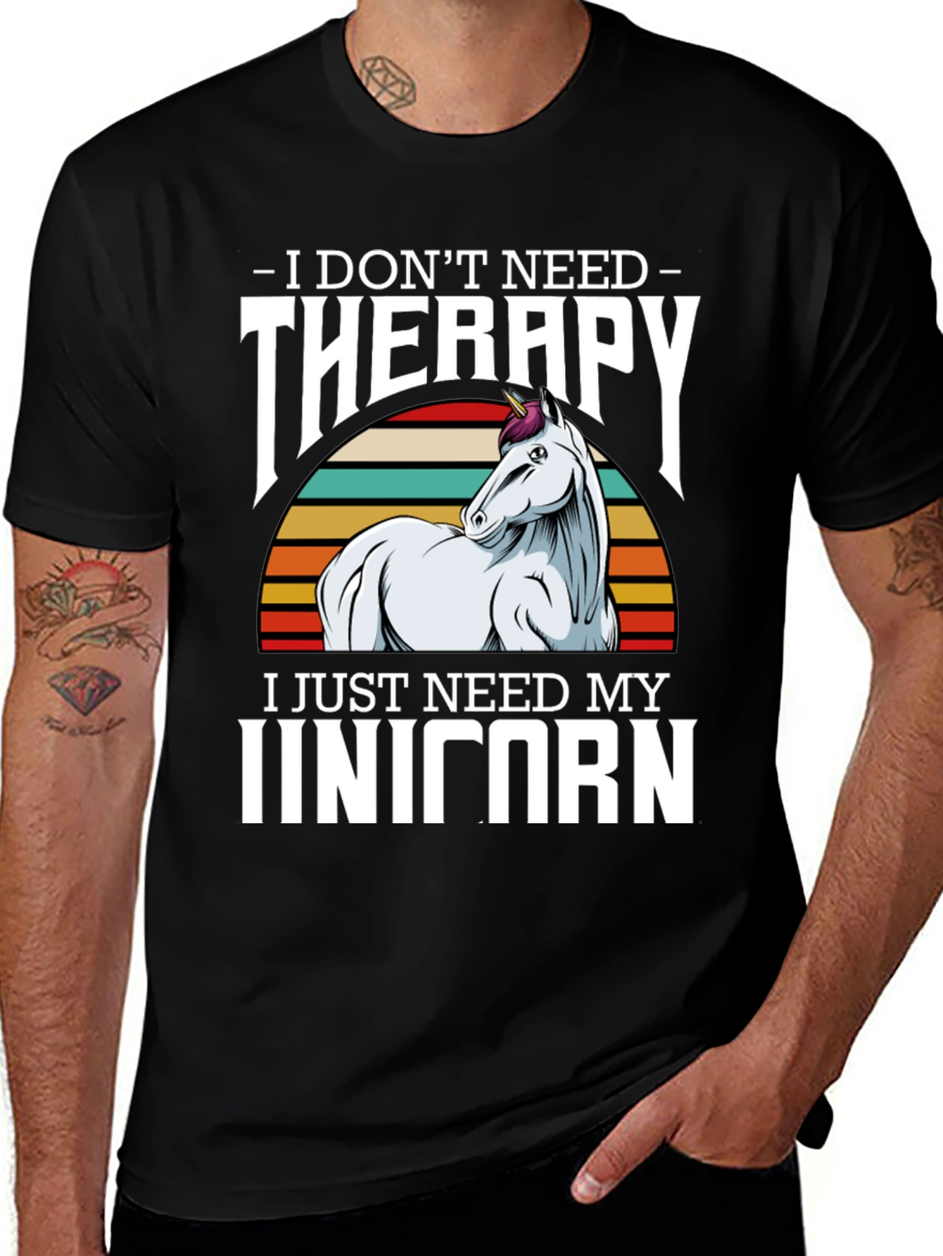 Variant 9 of Unicorn Therapy Graphic Tee Shirt