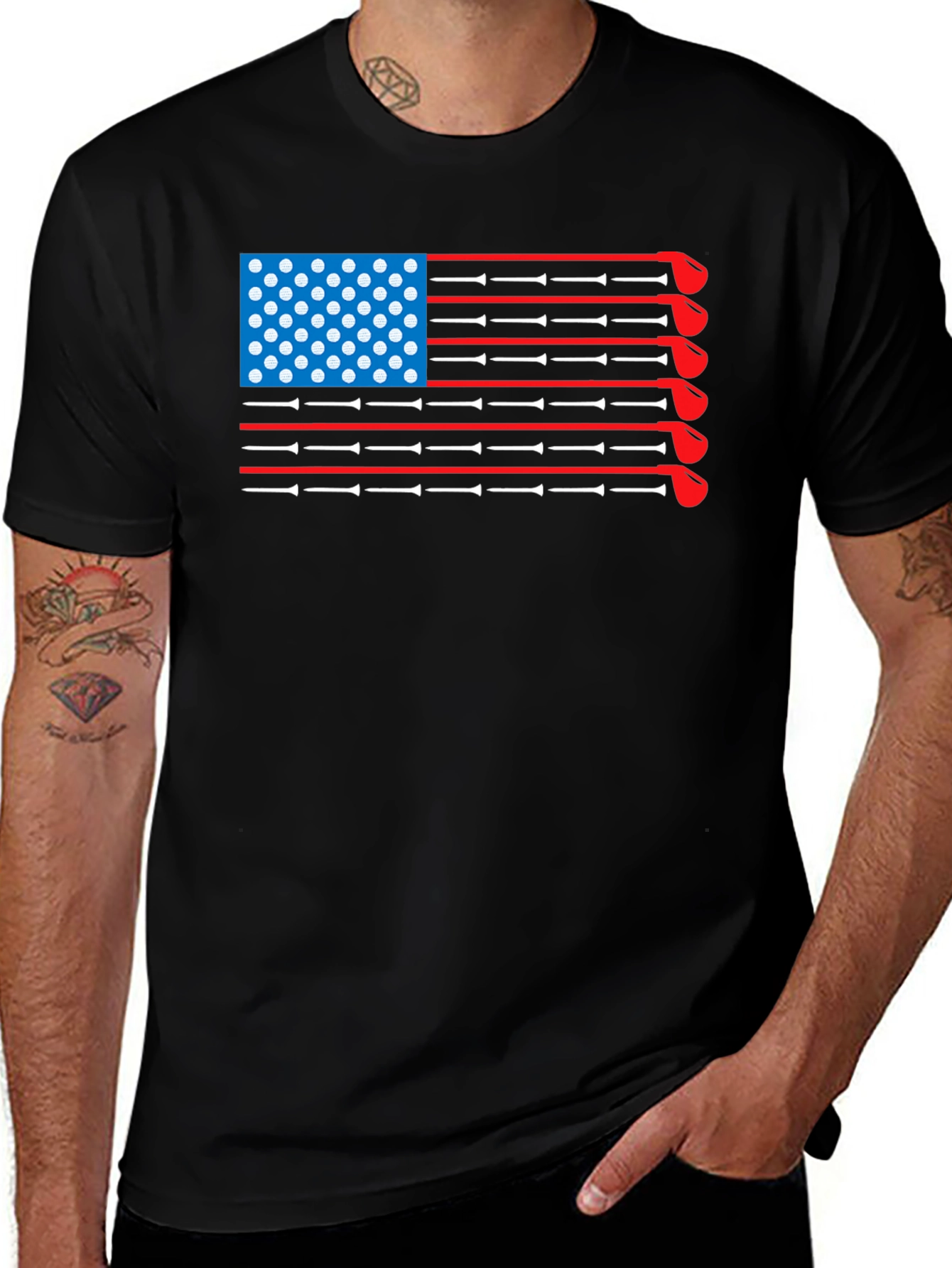 Variant 27 of Golf Flag Tee - Patriotic Golf T-Shirt