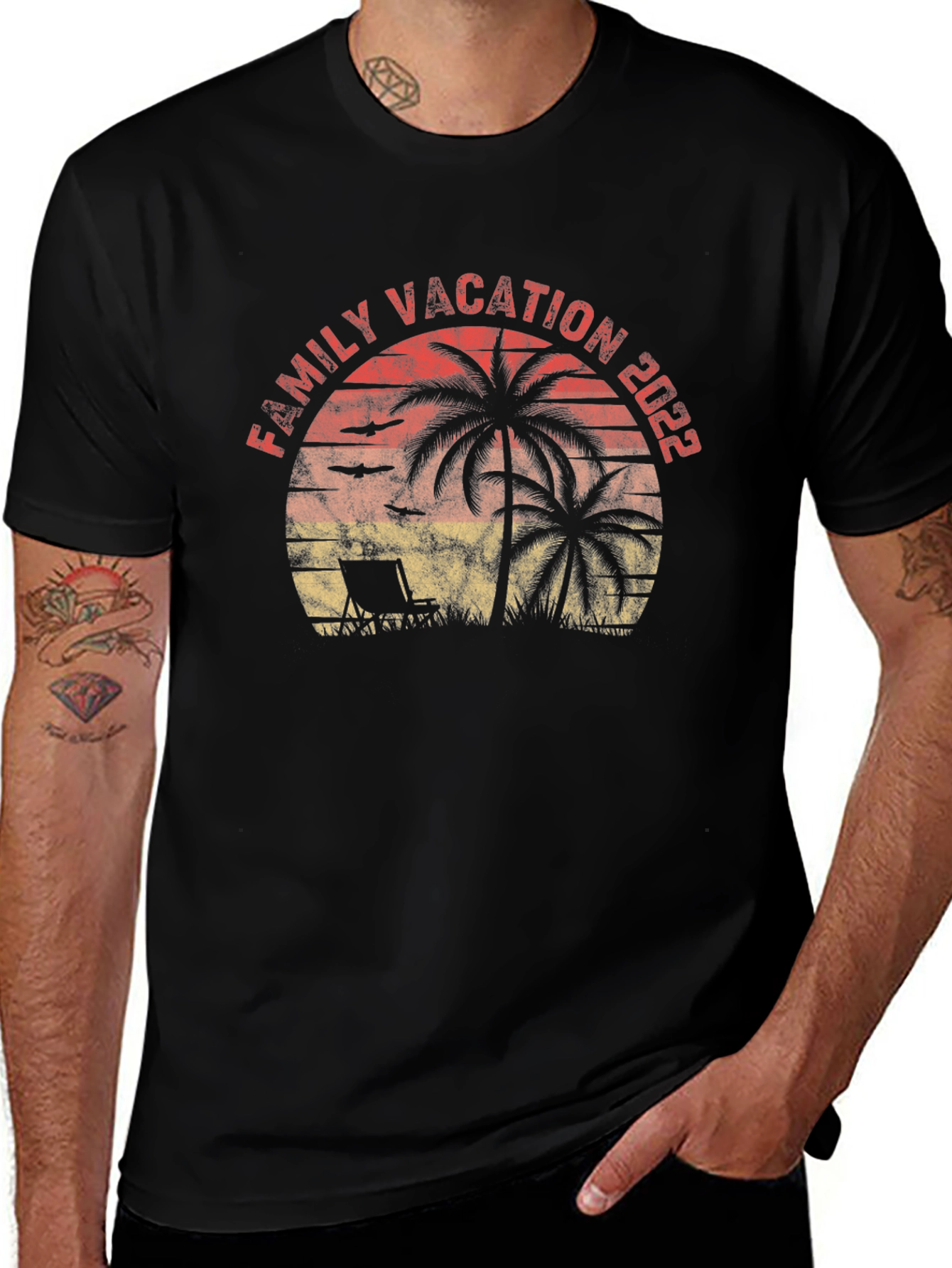 Variant 30 of Family Vacation 2022 Palm Tree Graphic Tee