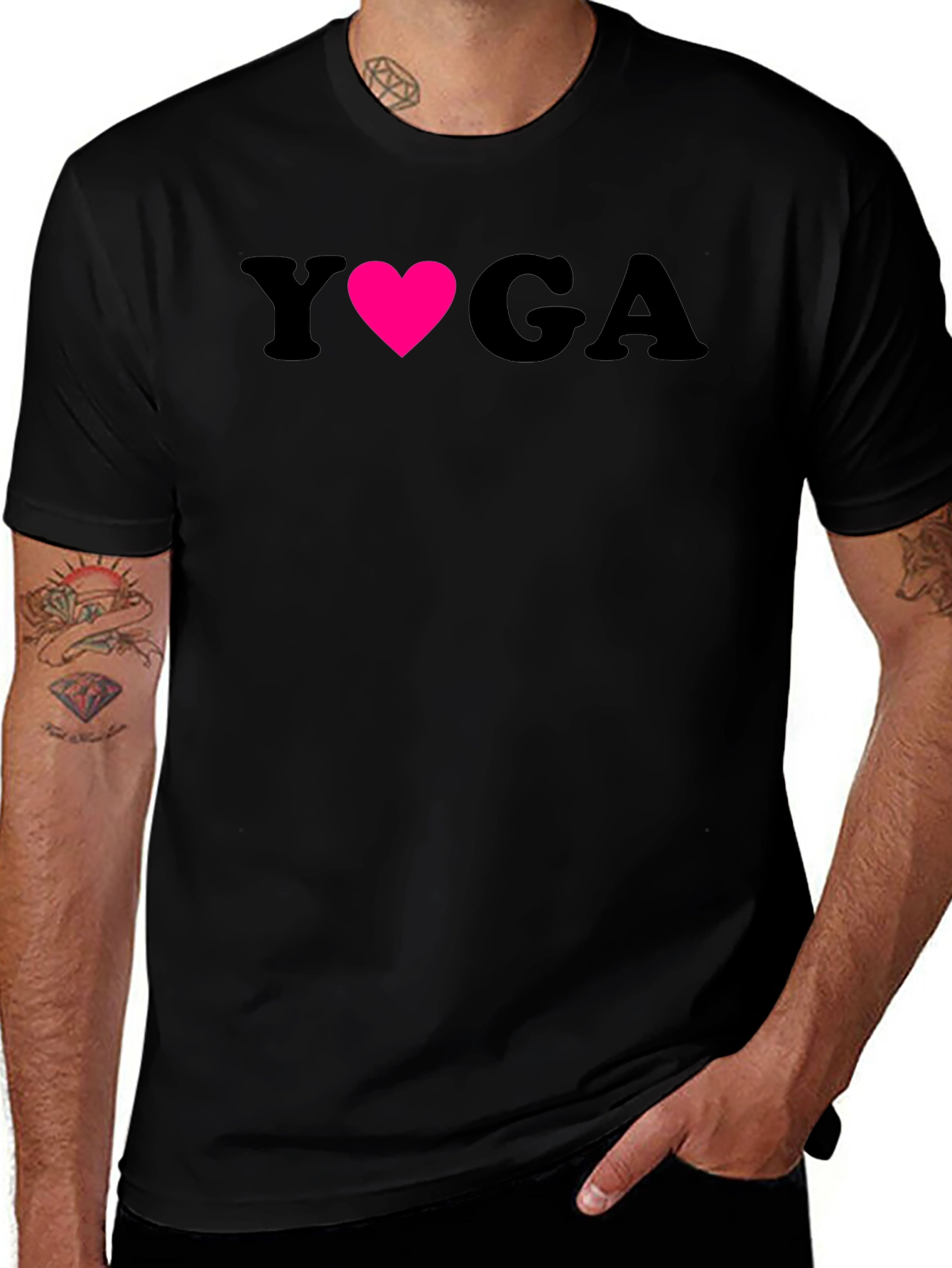 Variant 4 of Yoga Heart Graphic Tee - Soft Cotton Blend Shirt