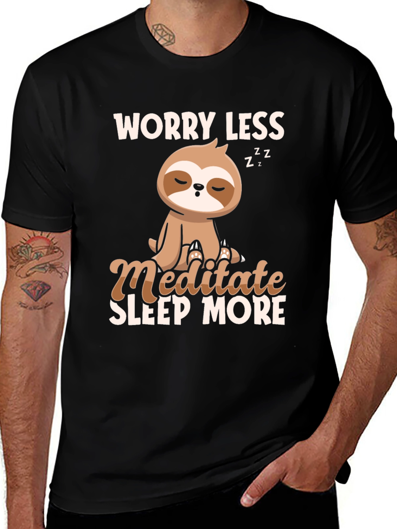 Variant 24 of Worry Less Sloth Graphic T-Shirt