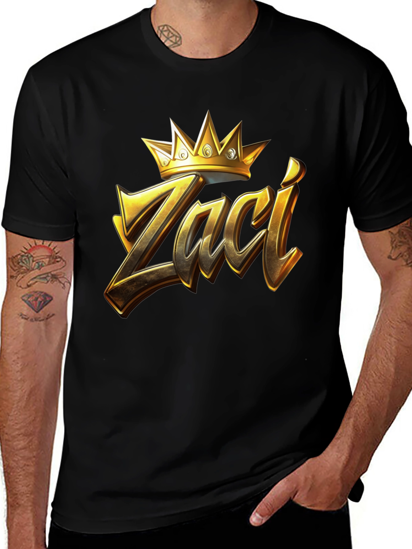 Variant 9 of Zaci Crown Black T-Shirt