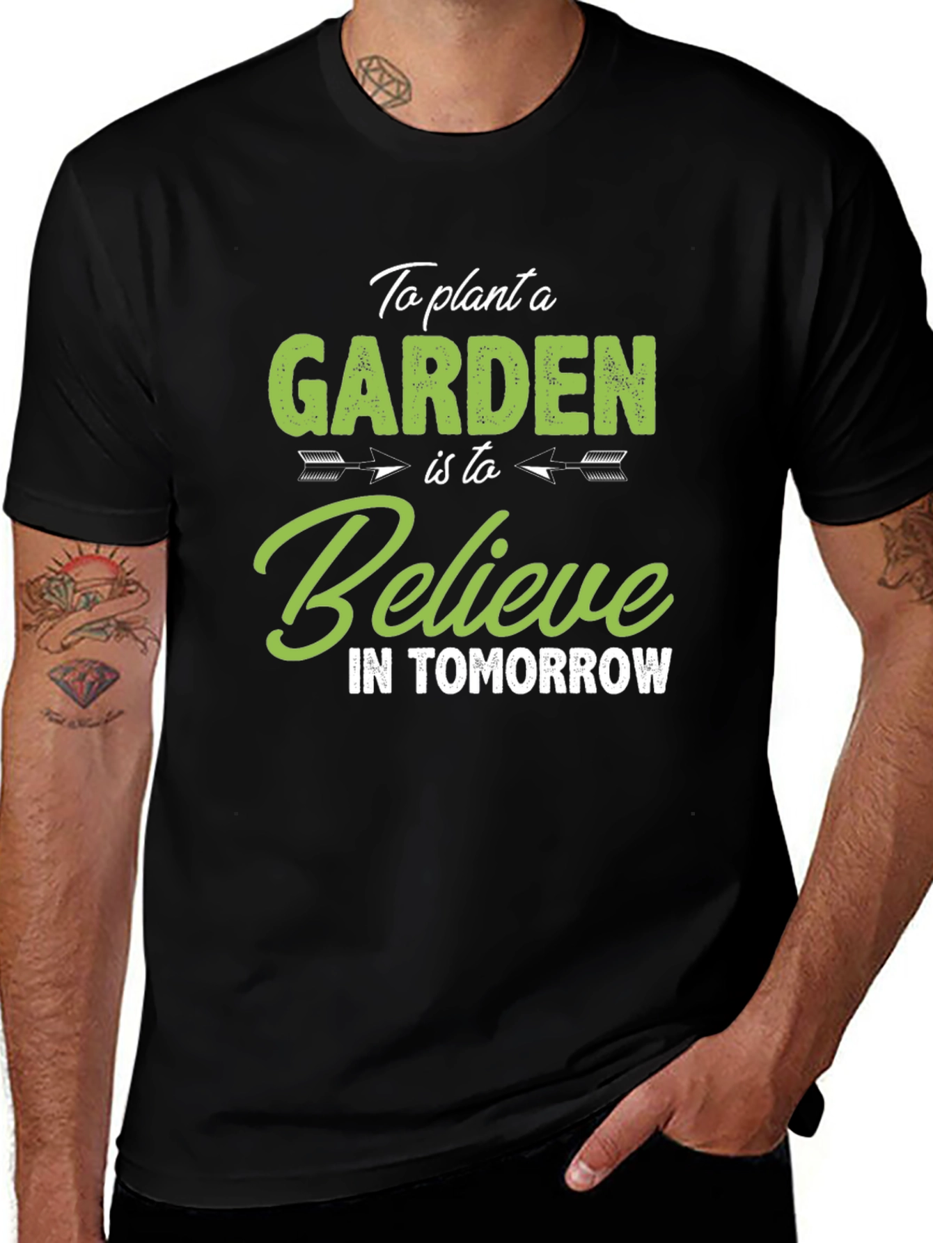 Variant 4 of Garden Believe T-Shirt - Black Graphic Tee