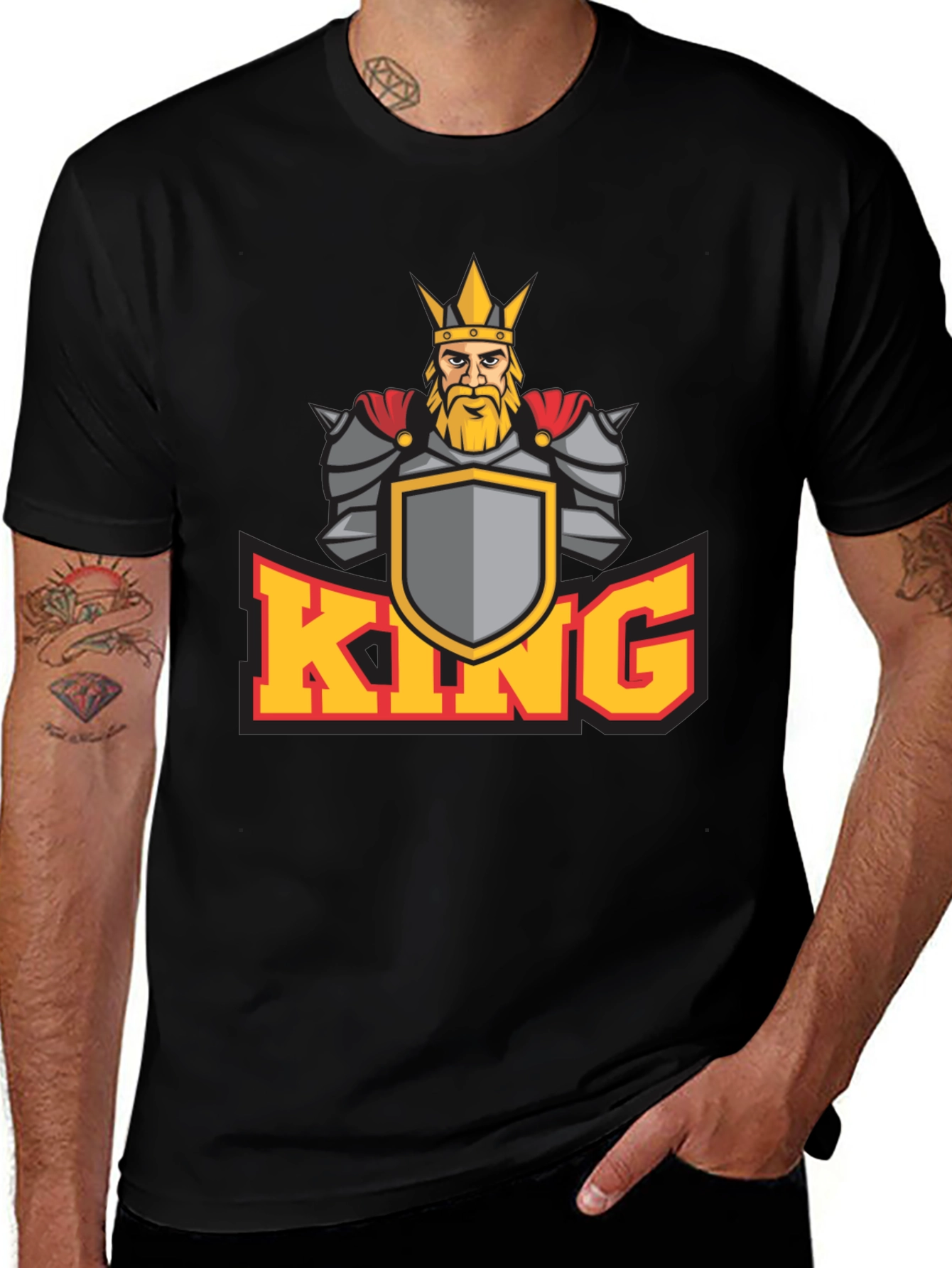 Variant 28 of King Graphic T-Shirt - Medieval Warrior Design