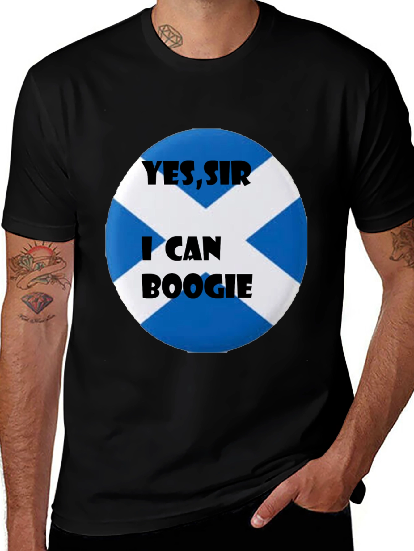 Yes Sir I Can Boogie T-Shirt - Scotland Flag Graphic Tee