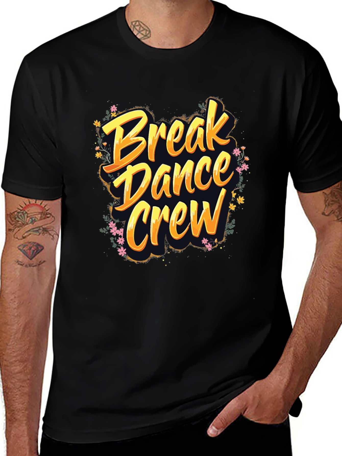 Variant 18 of Break Dance Crew Graphic Tee - Soft Black T-Shirt