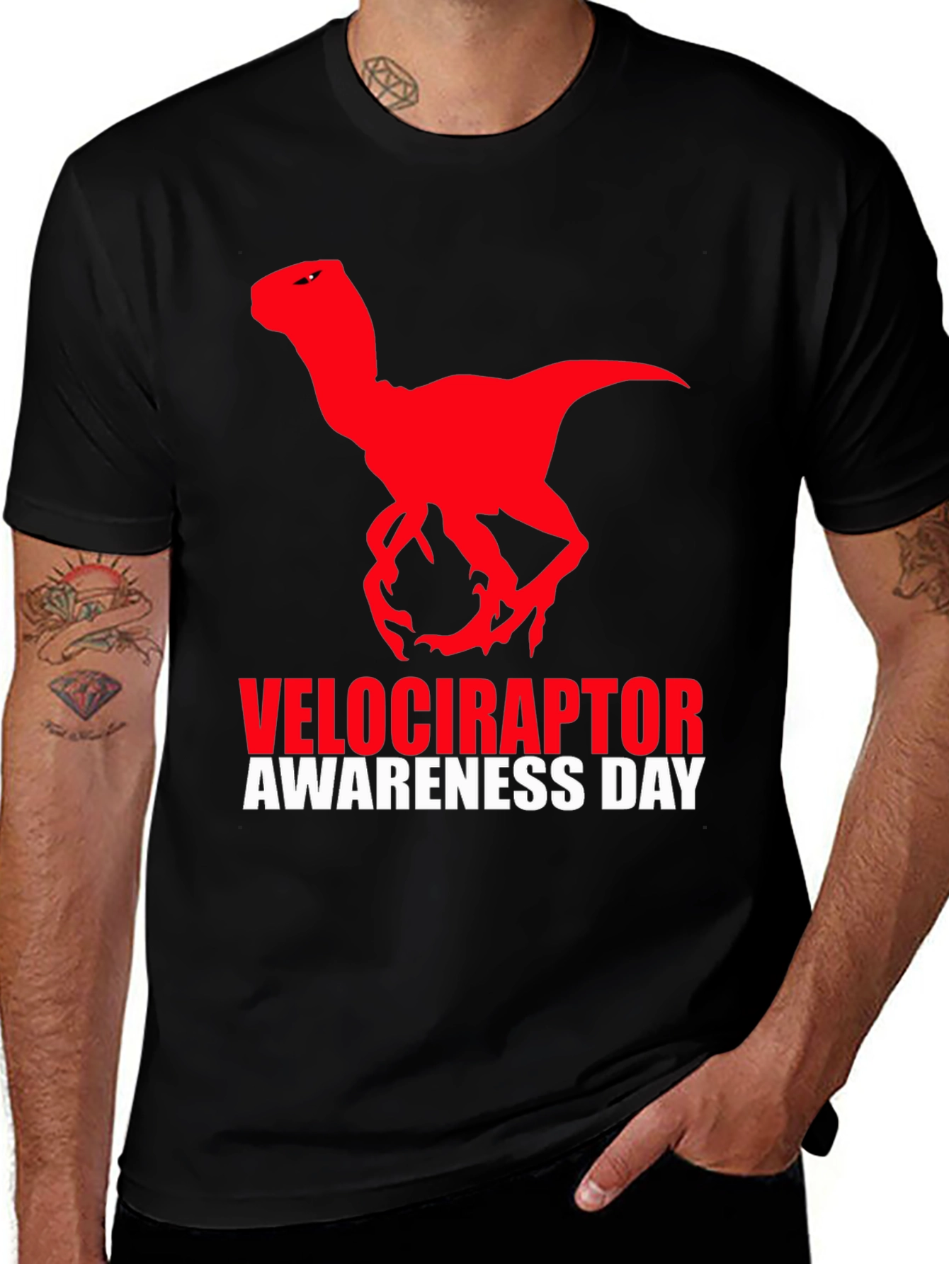 Variant 25 of Velociraptor Awareness Day T-Shirt - Black