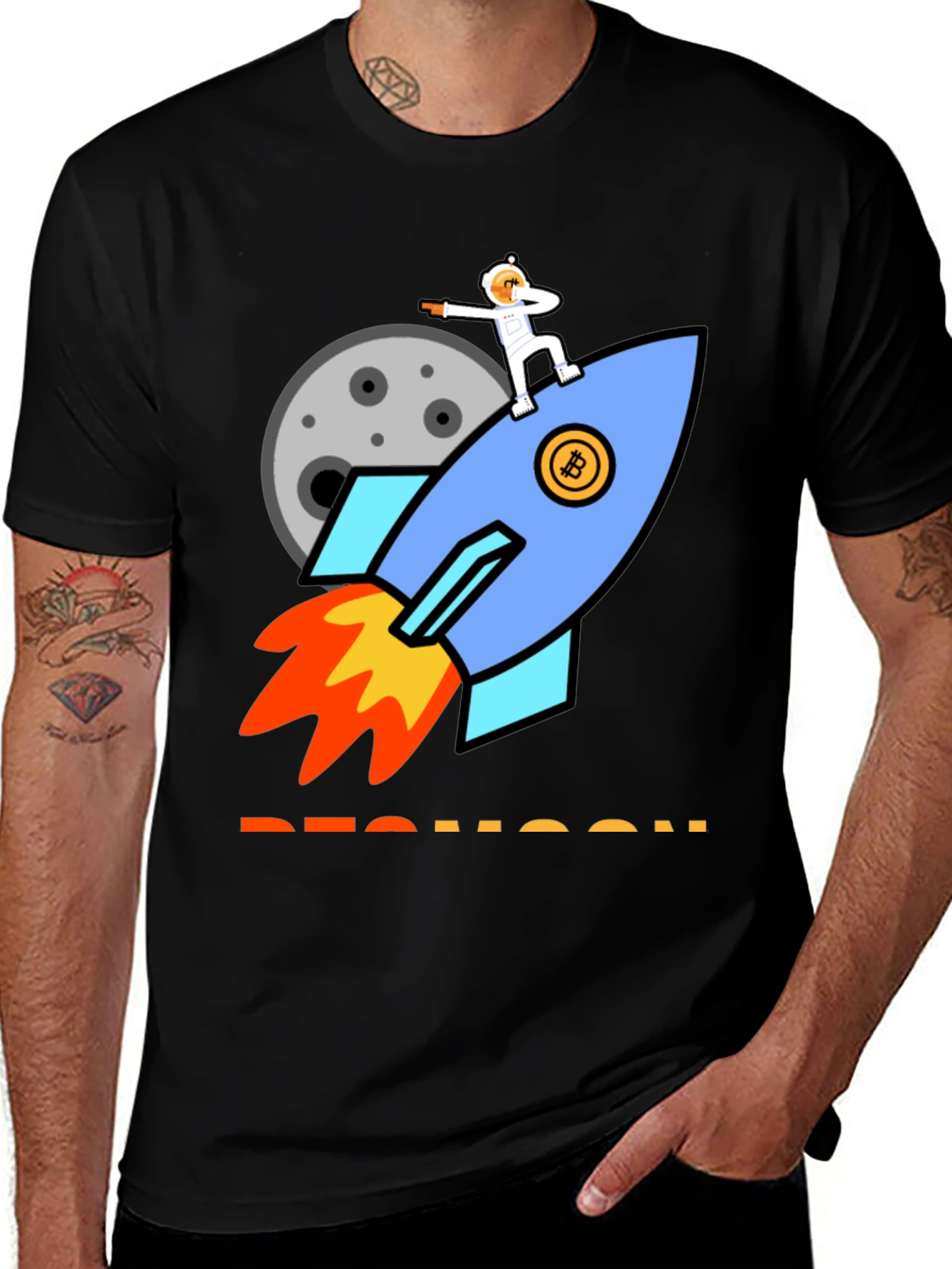 Bitcoin Rocket to the Moon T-Shirt