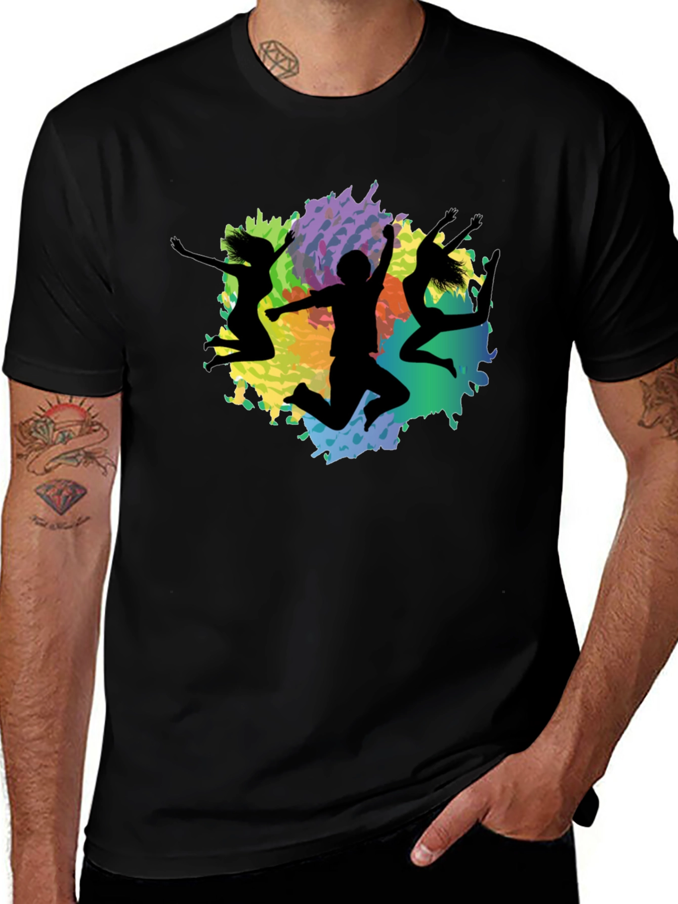 Variant 23 of Vibrant Silhouette Graphic Tee - Modern Crew Neck