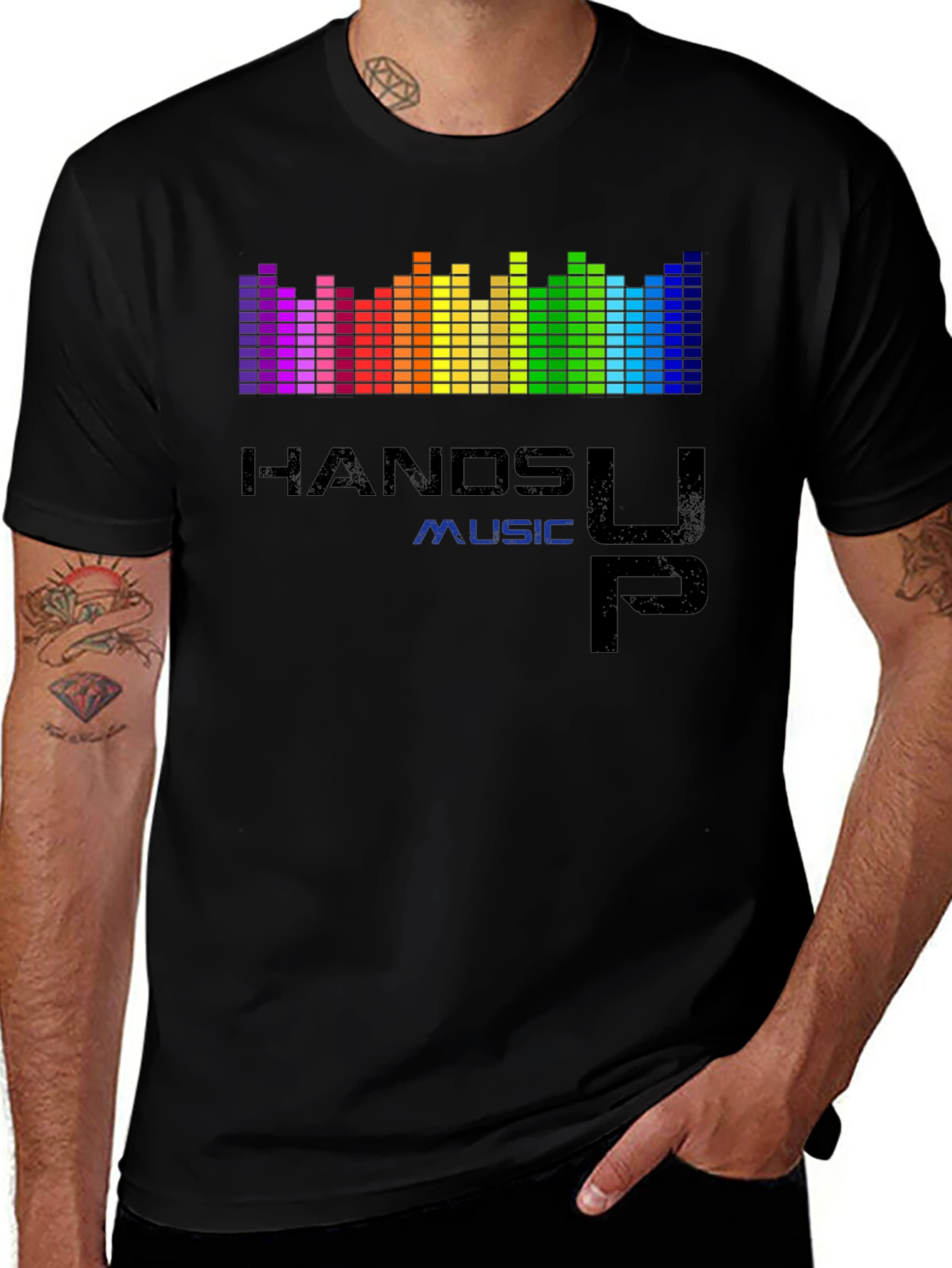 Variant 4 of Hands Up Music Rainbow Spectrum T-Shirt