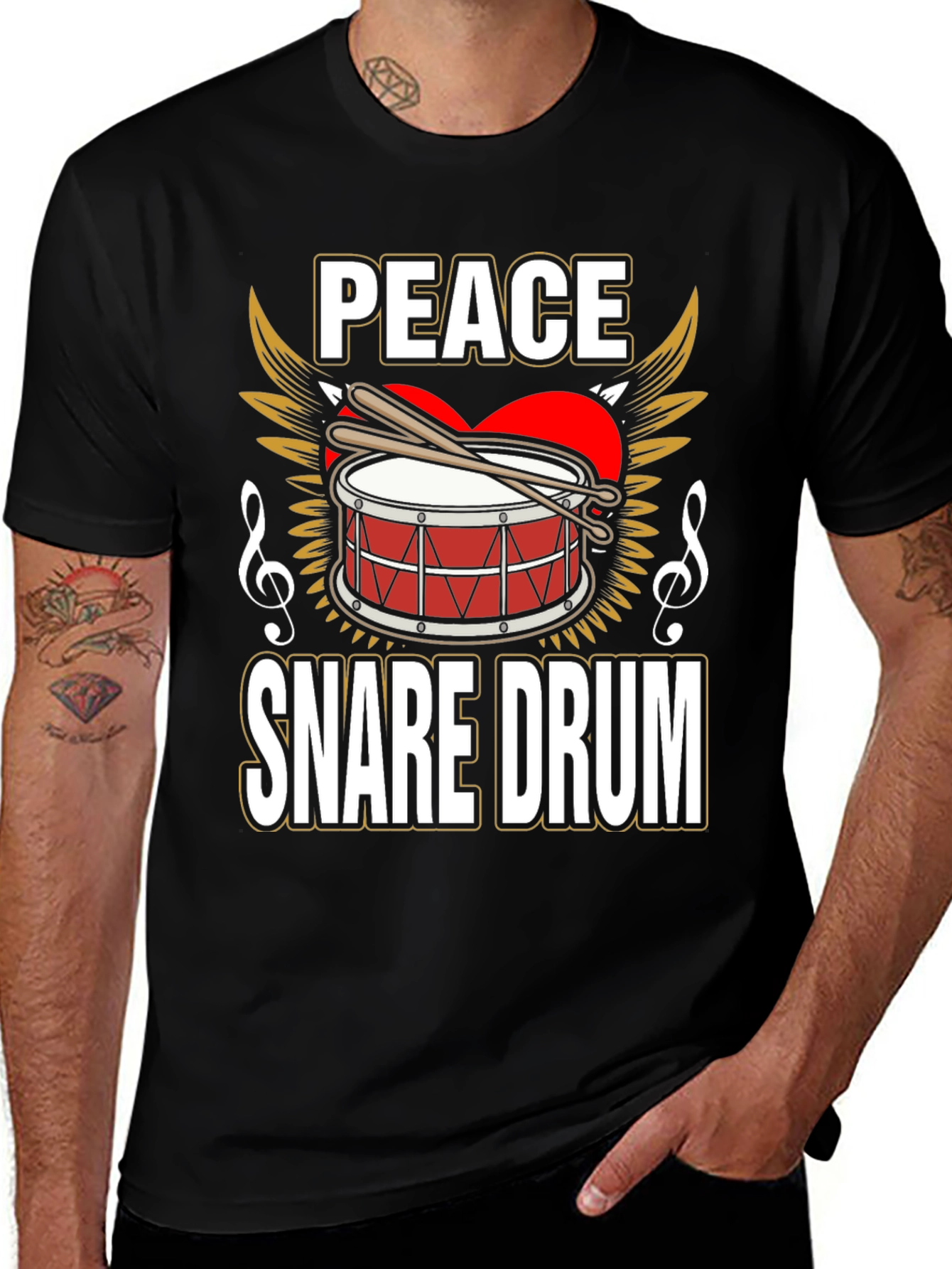 Variant 13 of Peace Snare Drum Graphic Tee - Music Lover Shirt