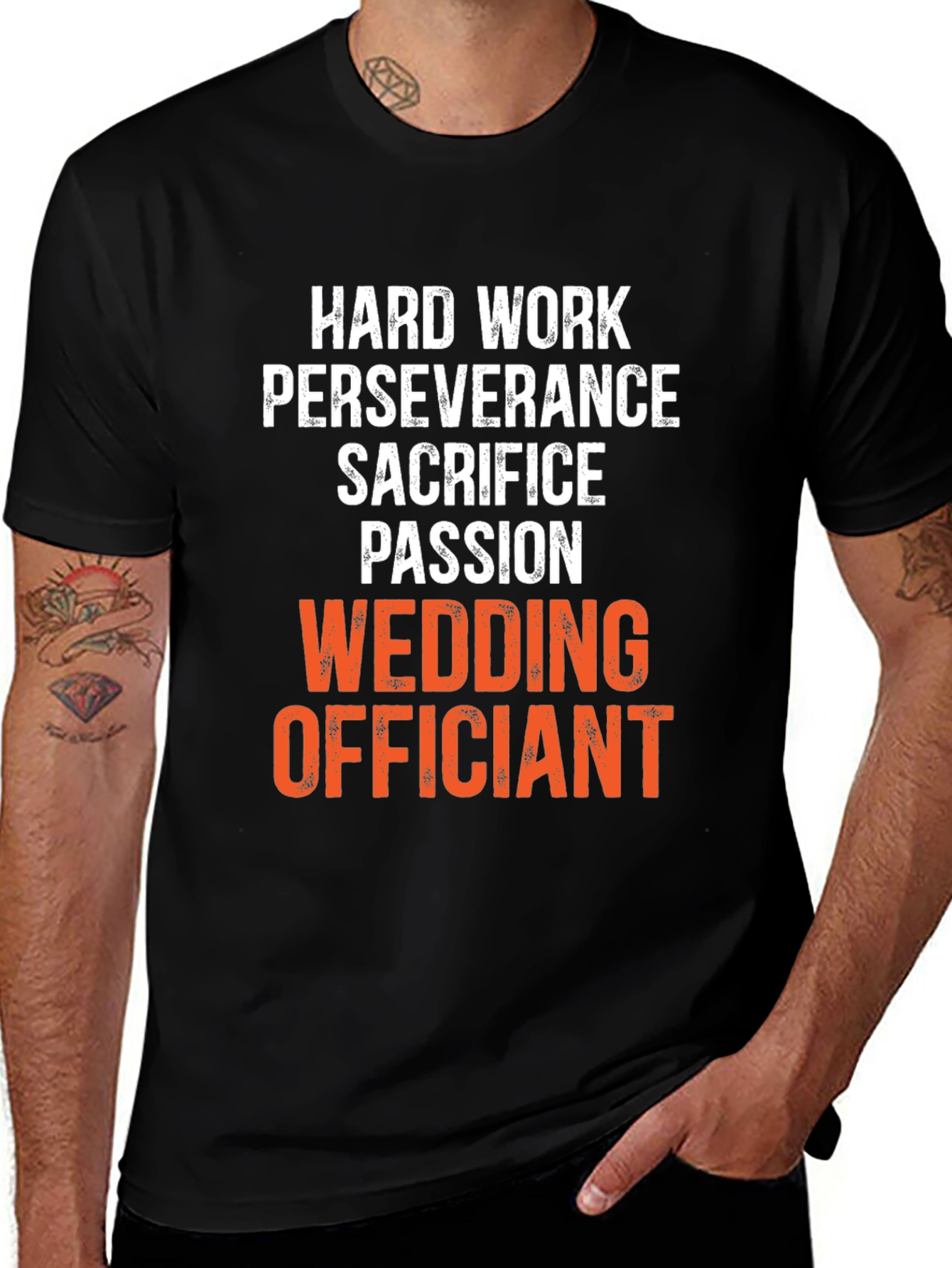 Wedding Officiant T-Shirt - Hard Work, Passion