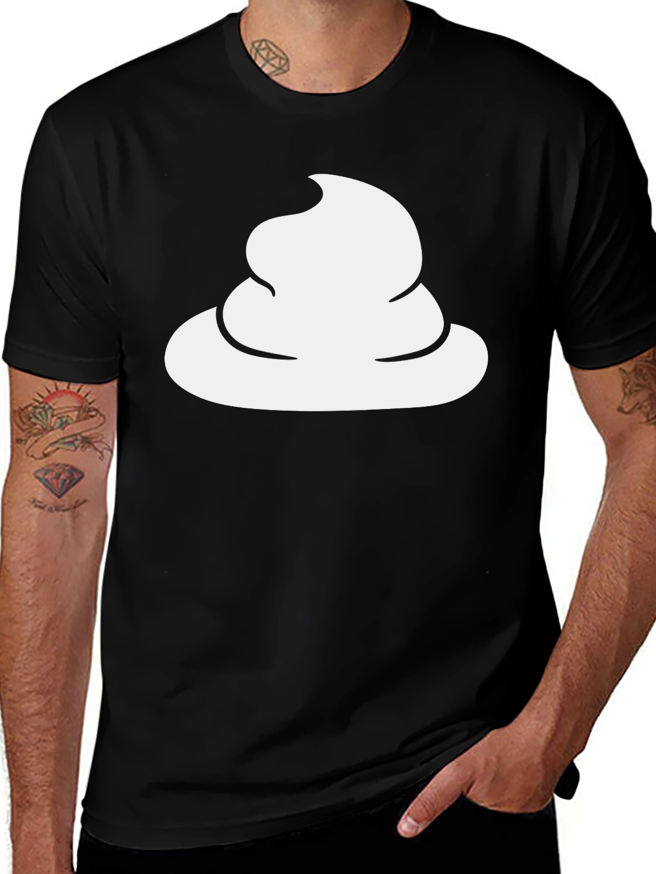 Variant 22 of Poop Emoji Black T-Shirt - Funny Novelty Tee
