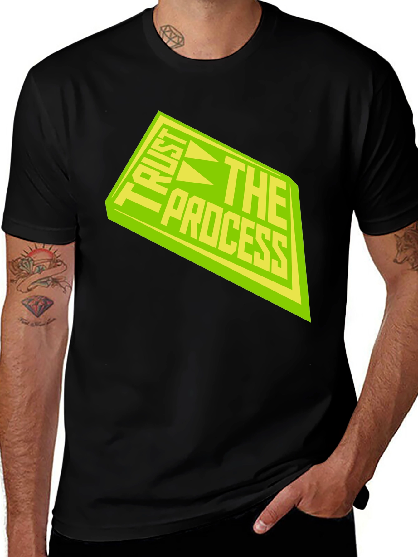 Variant 23 of Trust The Process Black Graphic Tee