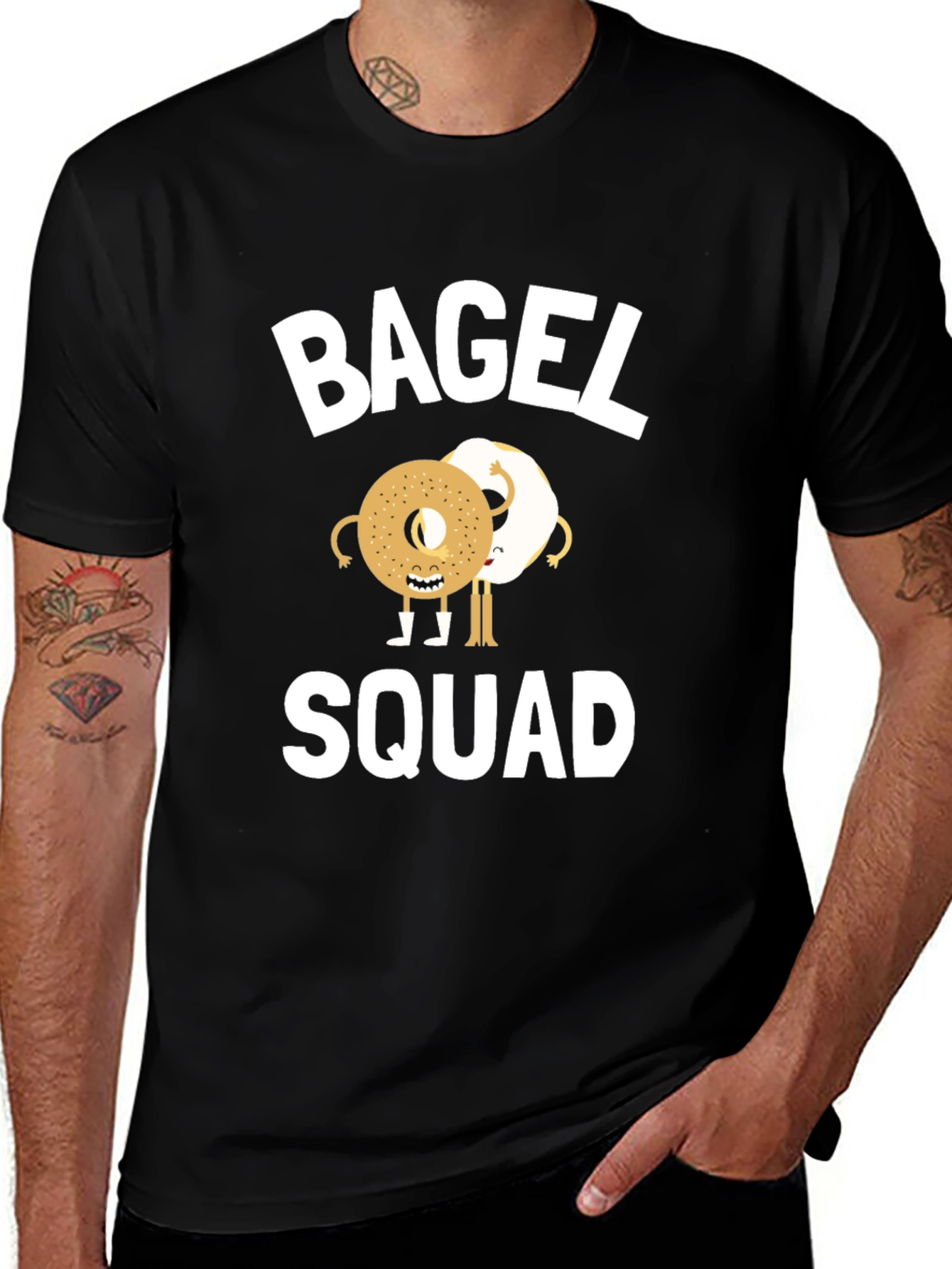 Black Bagel Squad Graphic Tee - Funny Foodie T-Shirt main image