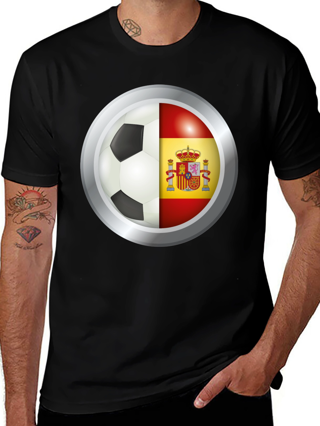 Variant 24 of Spain Flag Soccer Ball T-Shirt
