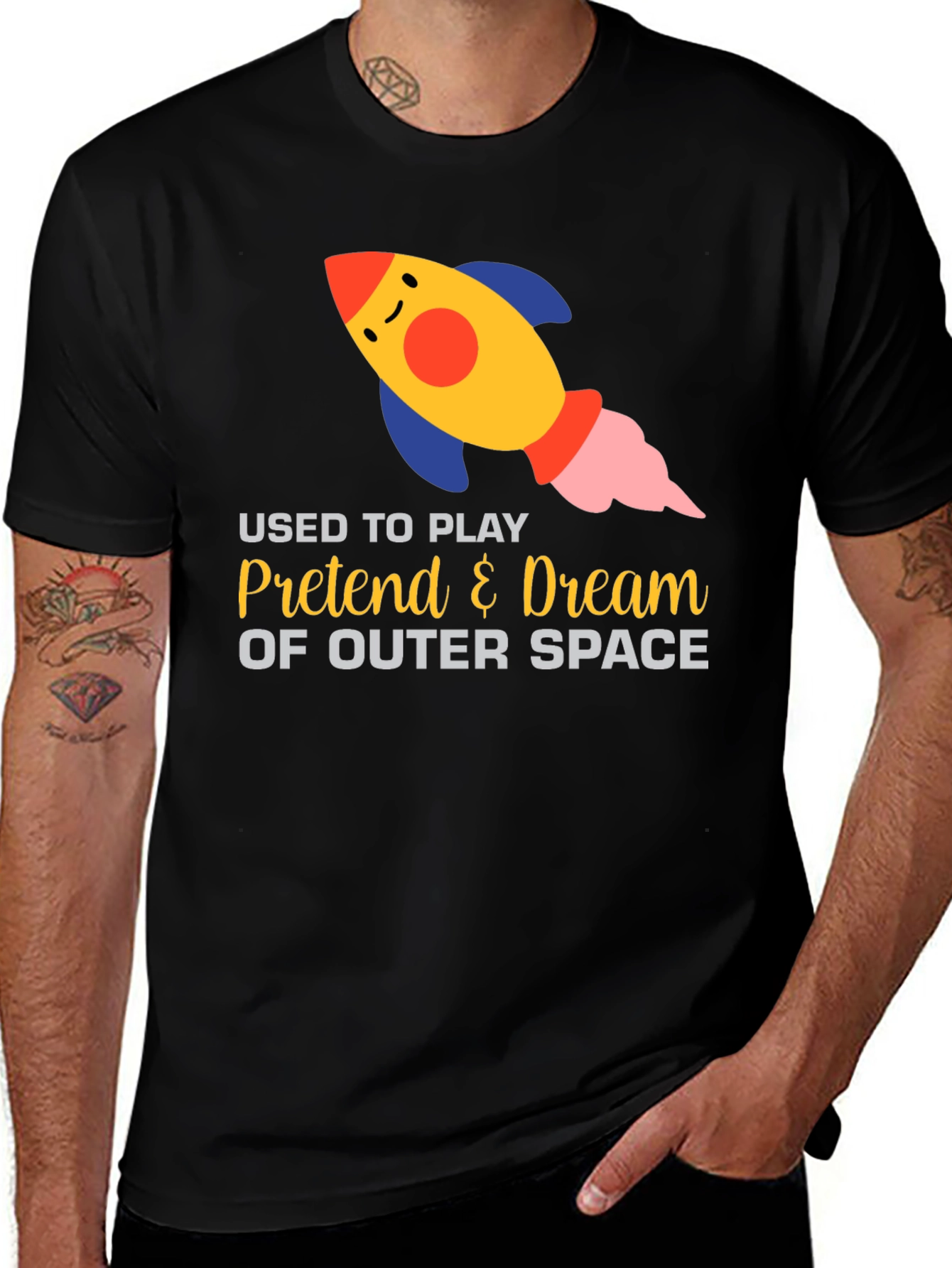 Variant 25 of Outer Space Dream T-Shirt - Play Pretend Rocket Design