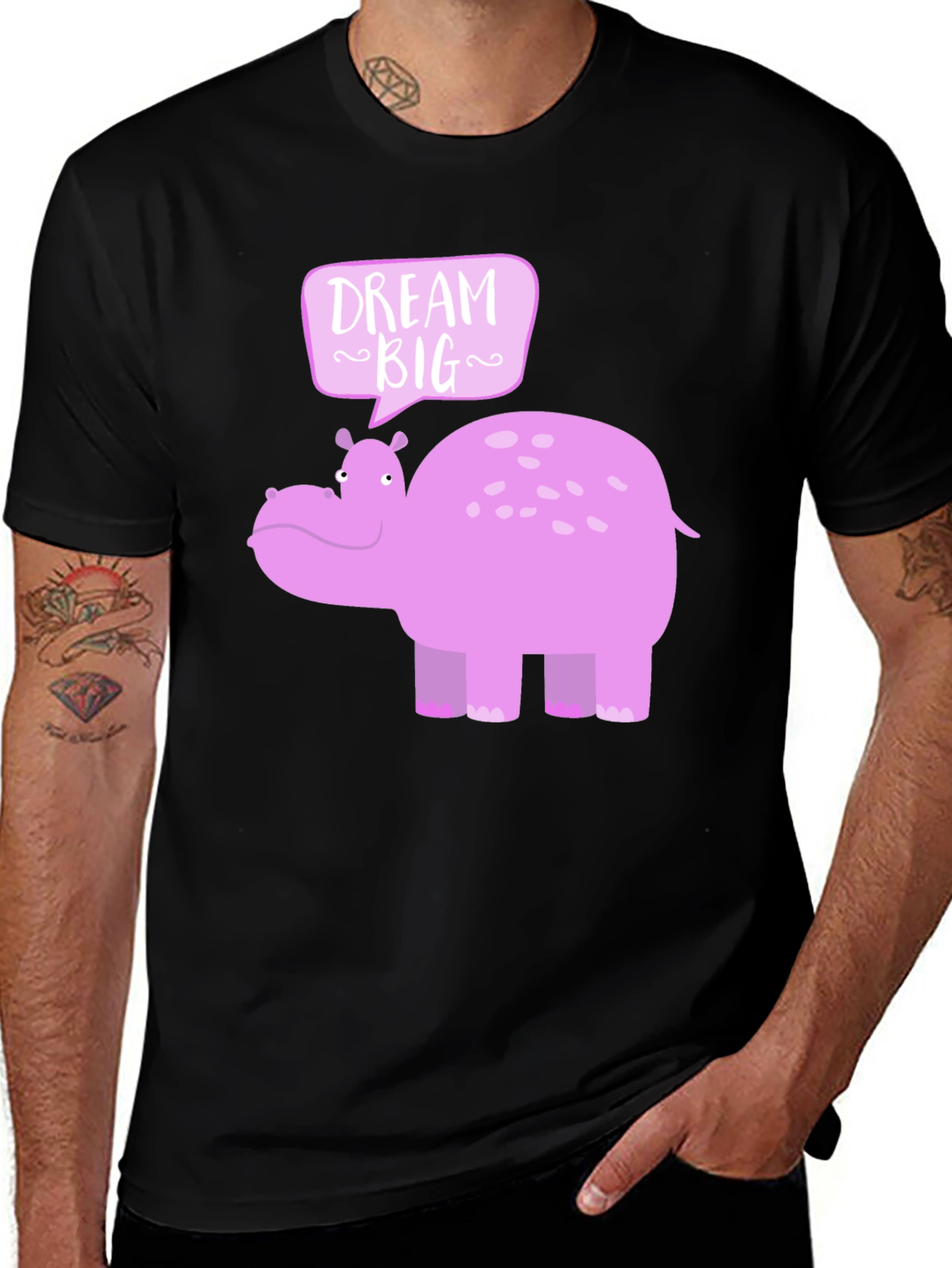 Variant 8 of Dream Big Hippo Graphic Tee