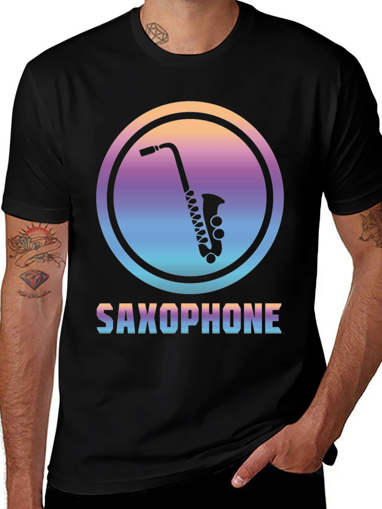 Variant 5 of Saxophone Graphic Tee - Retro Music Lover Shirt