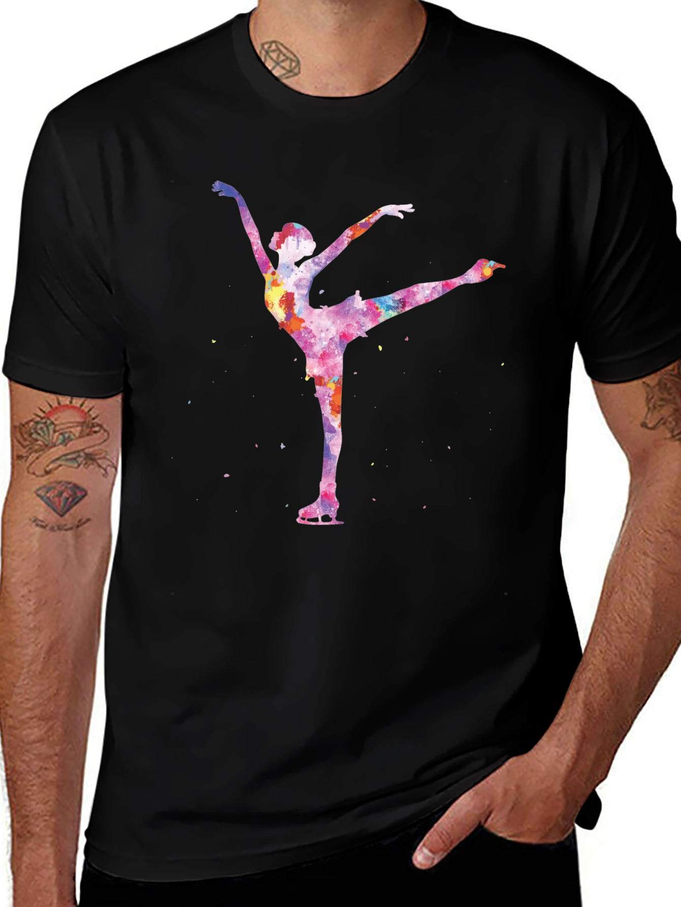 Variant 26 of Colorful Figure Skating T-Shirt - Artistic Design