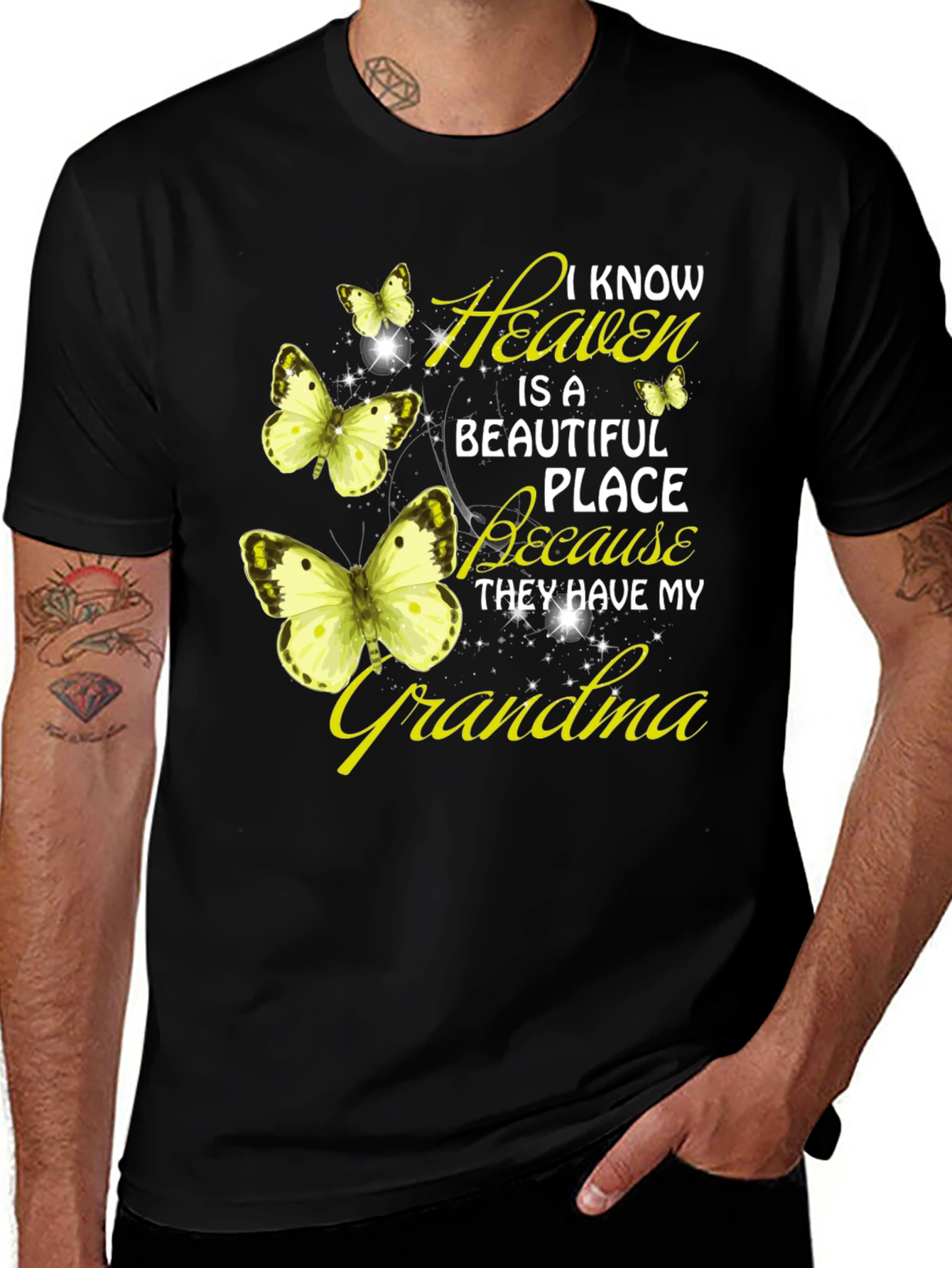 Grandma Heaven Butterfly T-Shirt