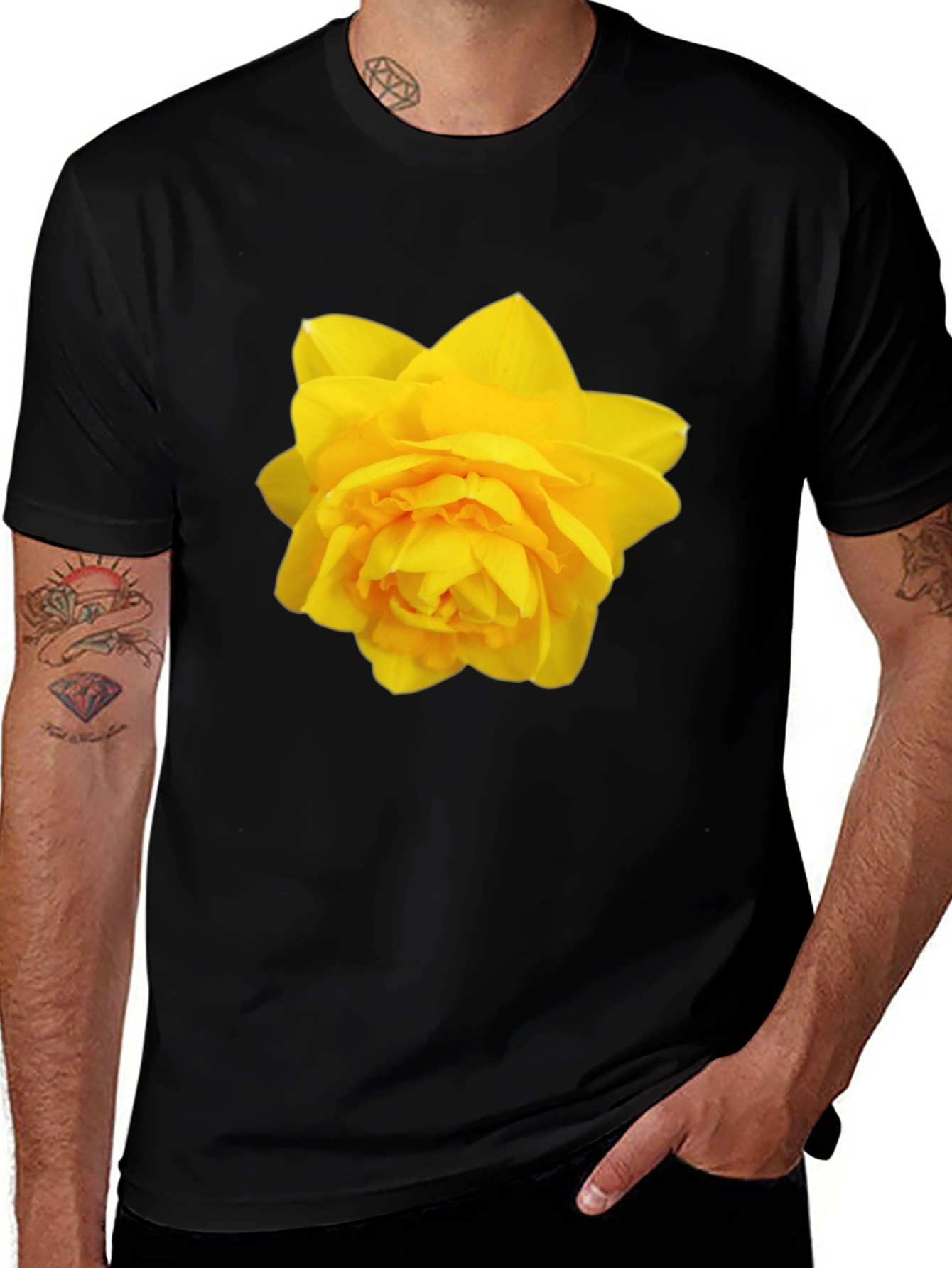 Variant 3 of Yellow Floral Print T-Shirt - Stylish Men's Casual Wear
