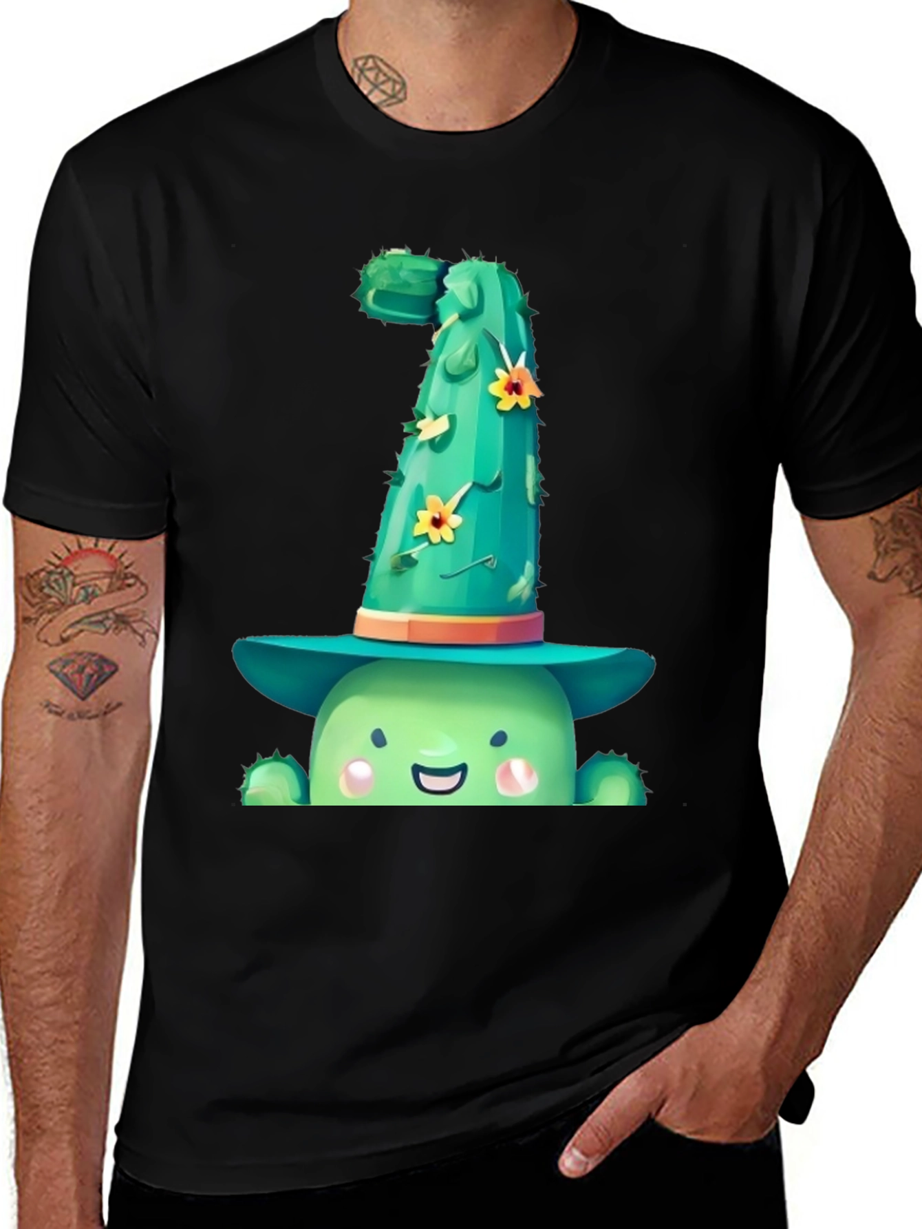 Variant 16 of Cactus Wizard Tee - Funny Graphic T-Shirt