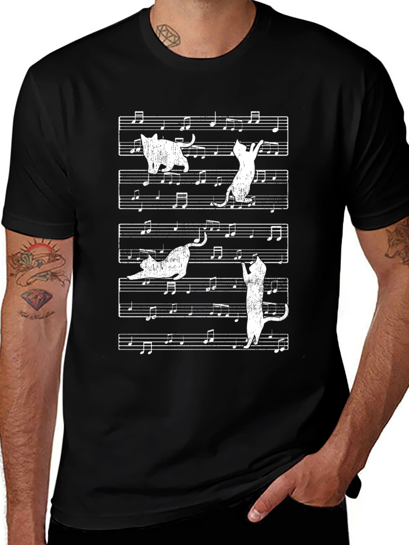 Variant 24 of Cat Music Notes Graphic Tee