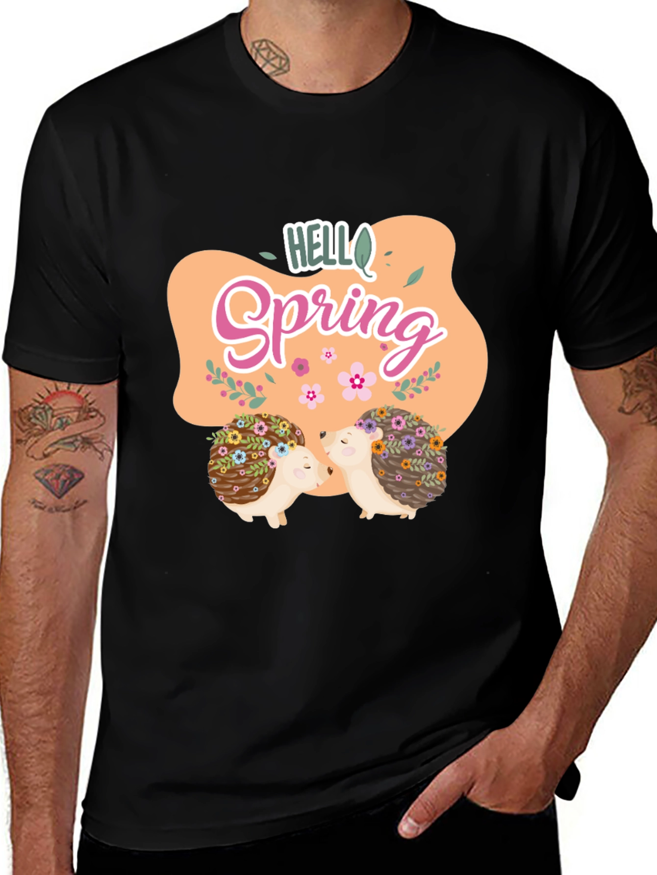 Variant 25 of Hello Spring Hedgehog Graphic Tee