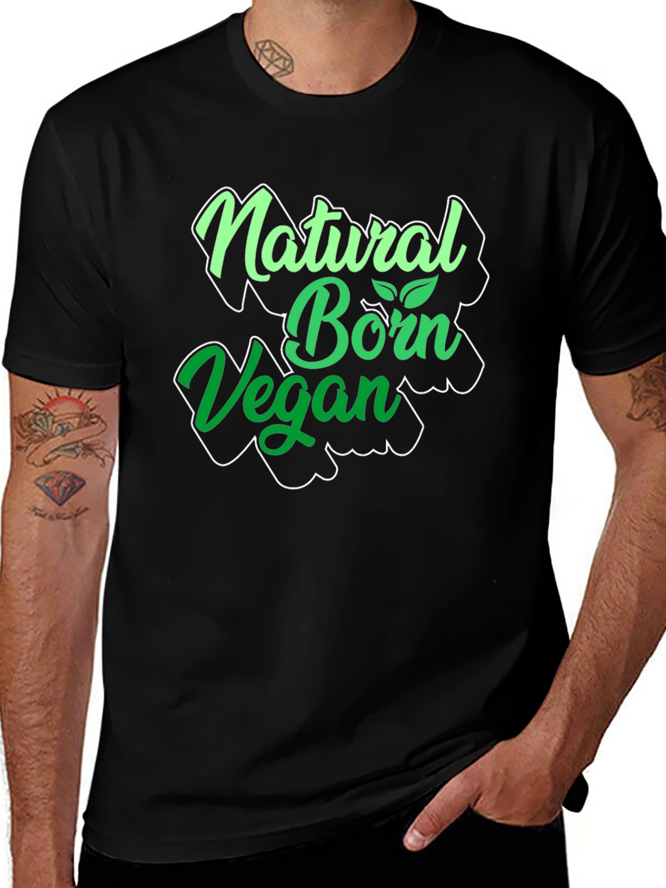 Variant 12 of Natural Born Vegan T-Shirt - Plant-Based Lifestyle Tee