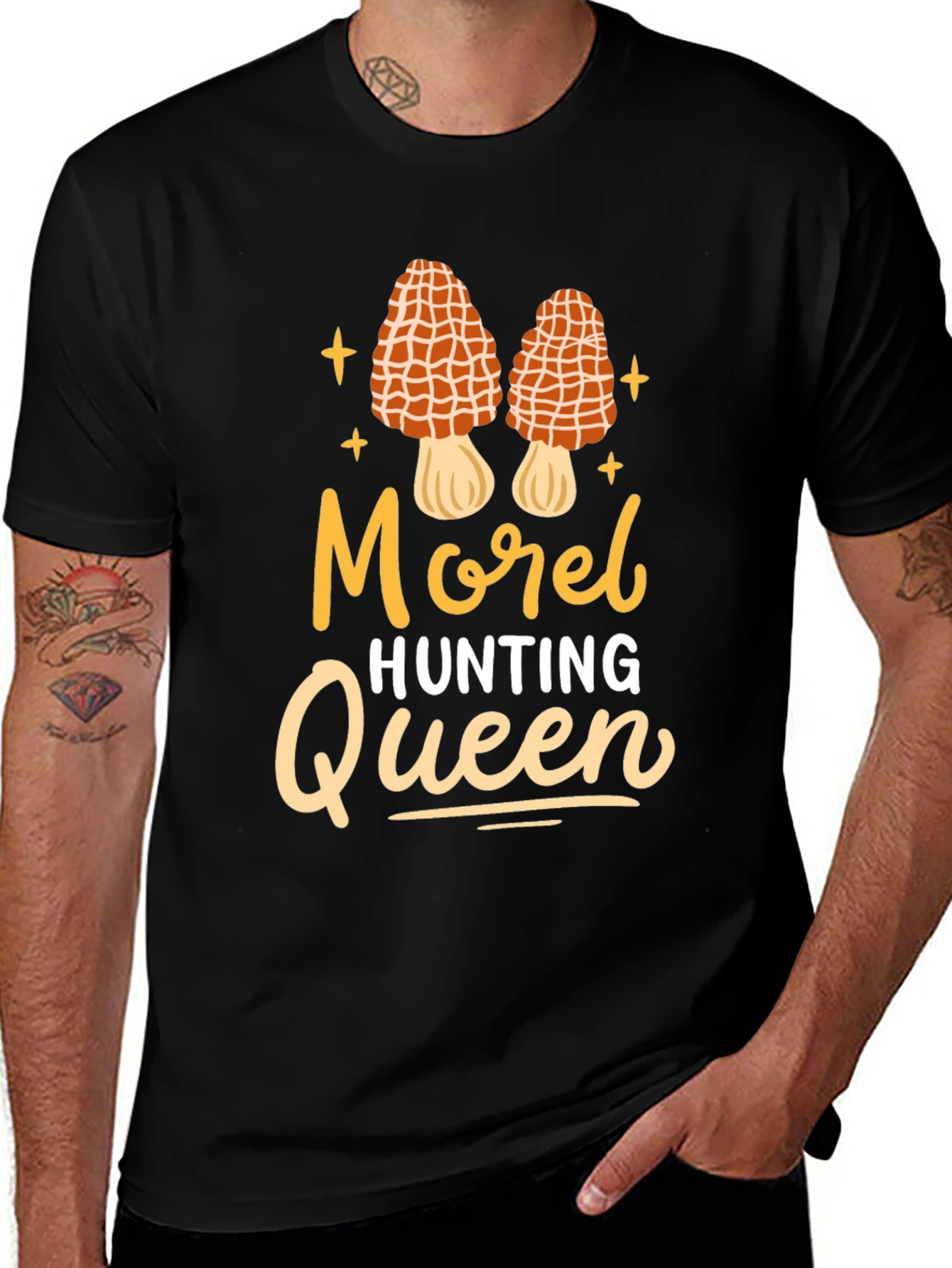 Variant 19 of Morel Hunting Queen Black T-Shirt