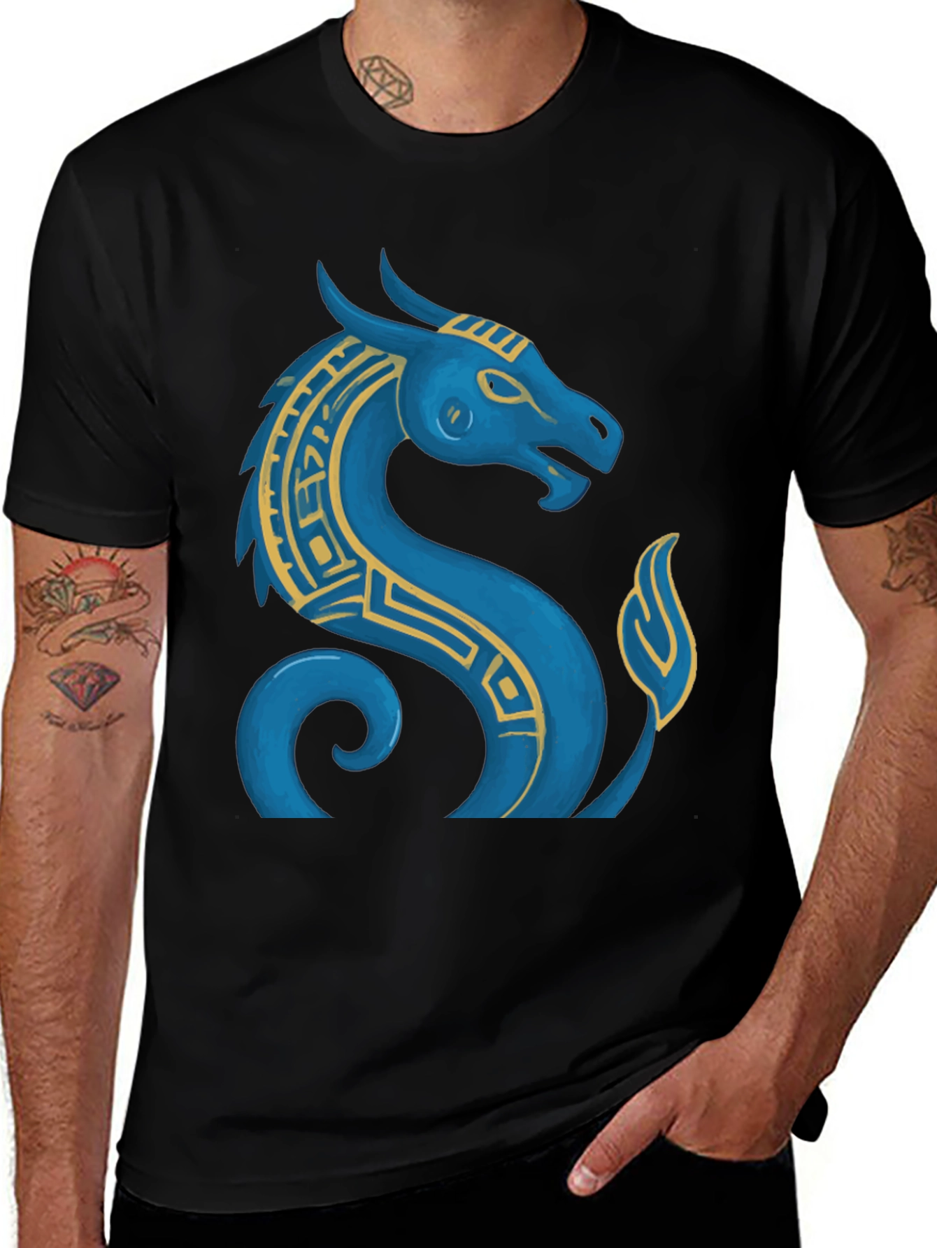Variant 20 of Dragon Graphic Black T-Shirt