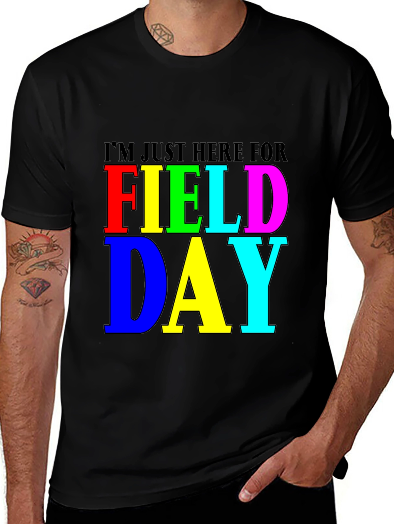 I'm Just Here for Field Day Black T-Shirt