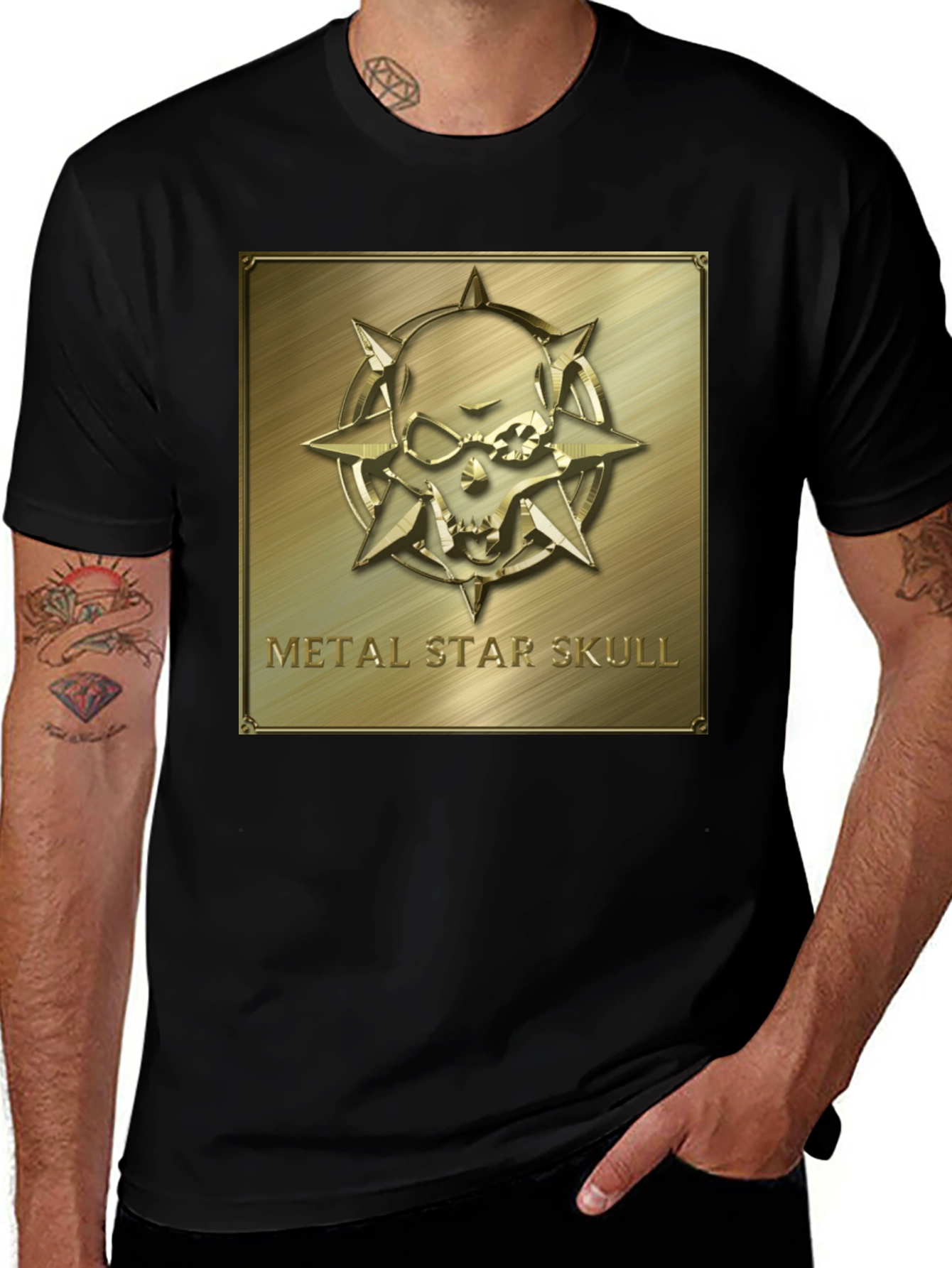 Variant 30 of Metal Star Skull Graphic T-Shirt