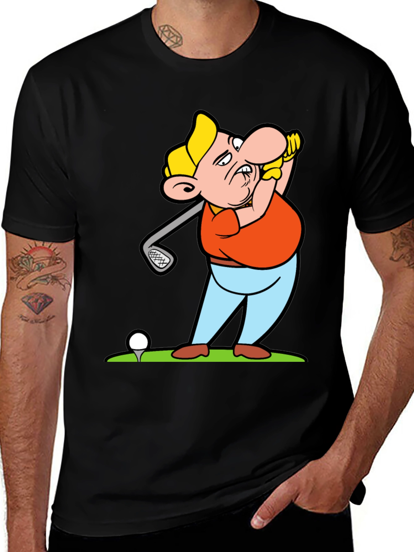 Variant 15 of Golf Cartoon T-Shirt: Hit the Green in Style
