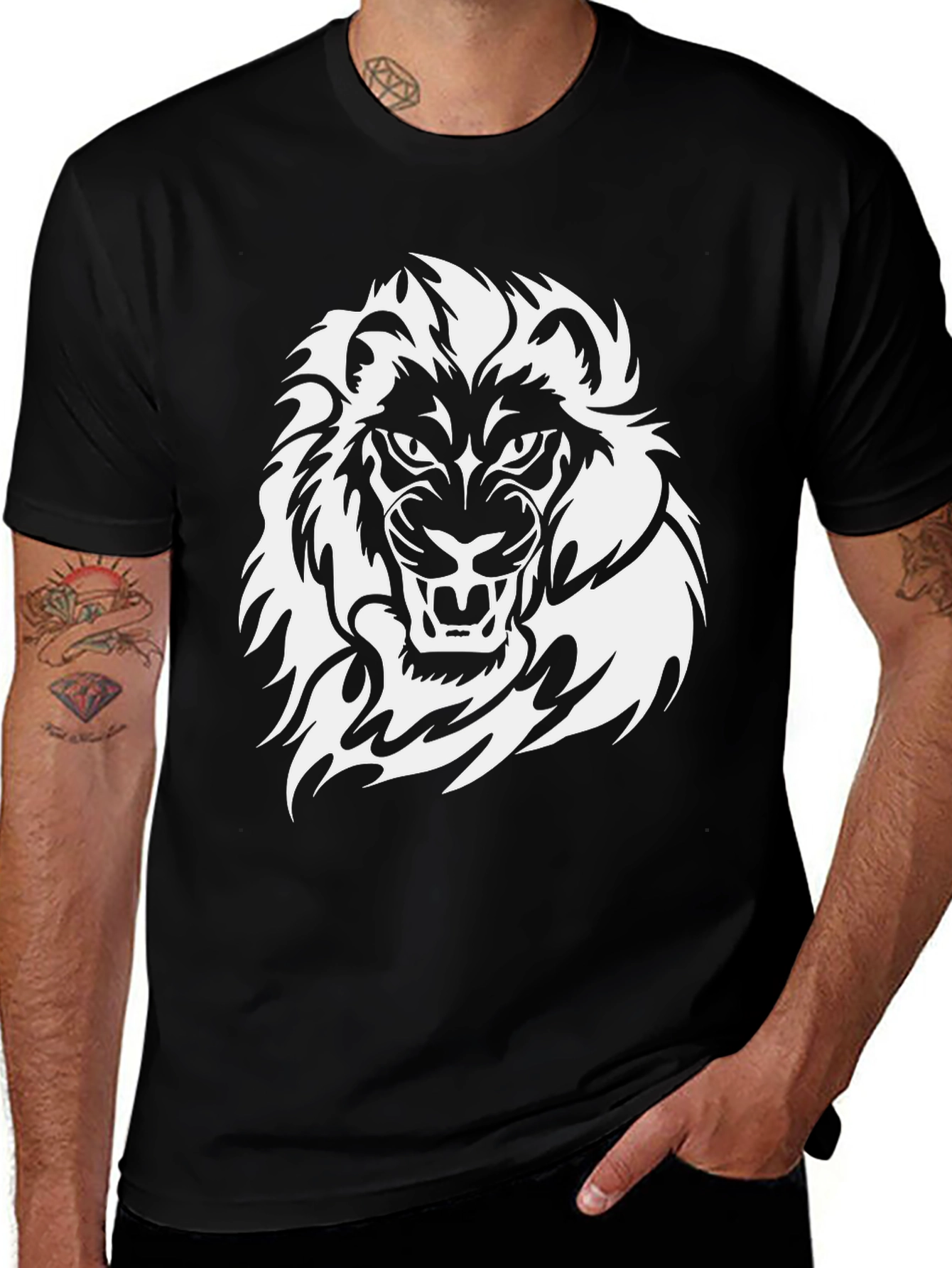 Variant 8 of Lion Graphic Tee - Fierce Style