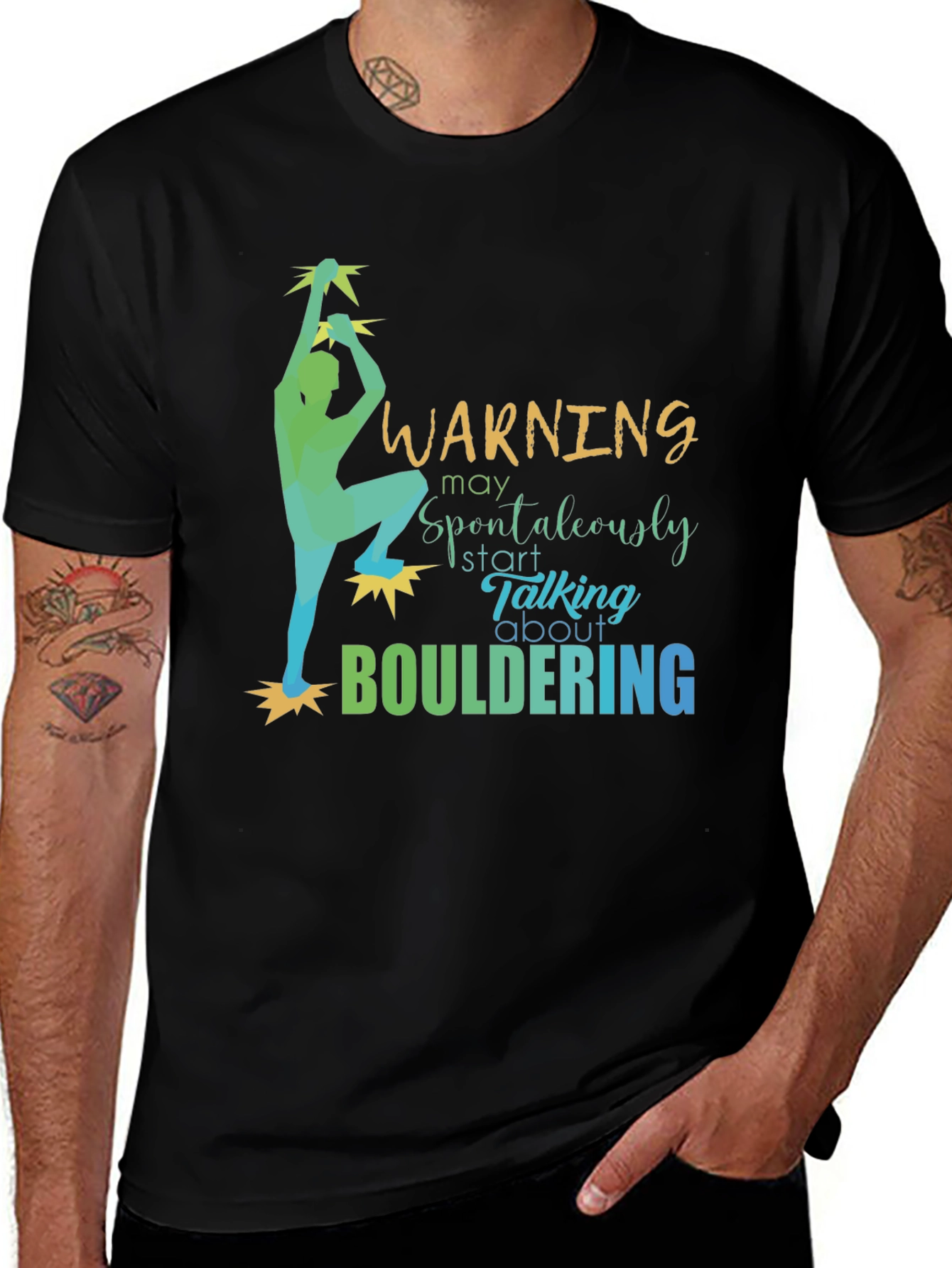Variant 21 of Warning Bouldering T-Shirt