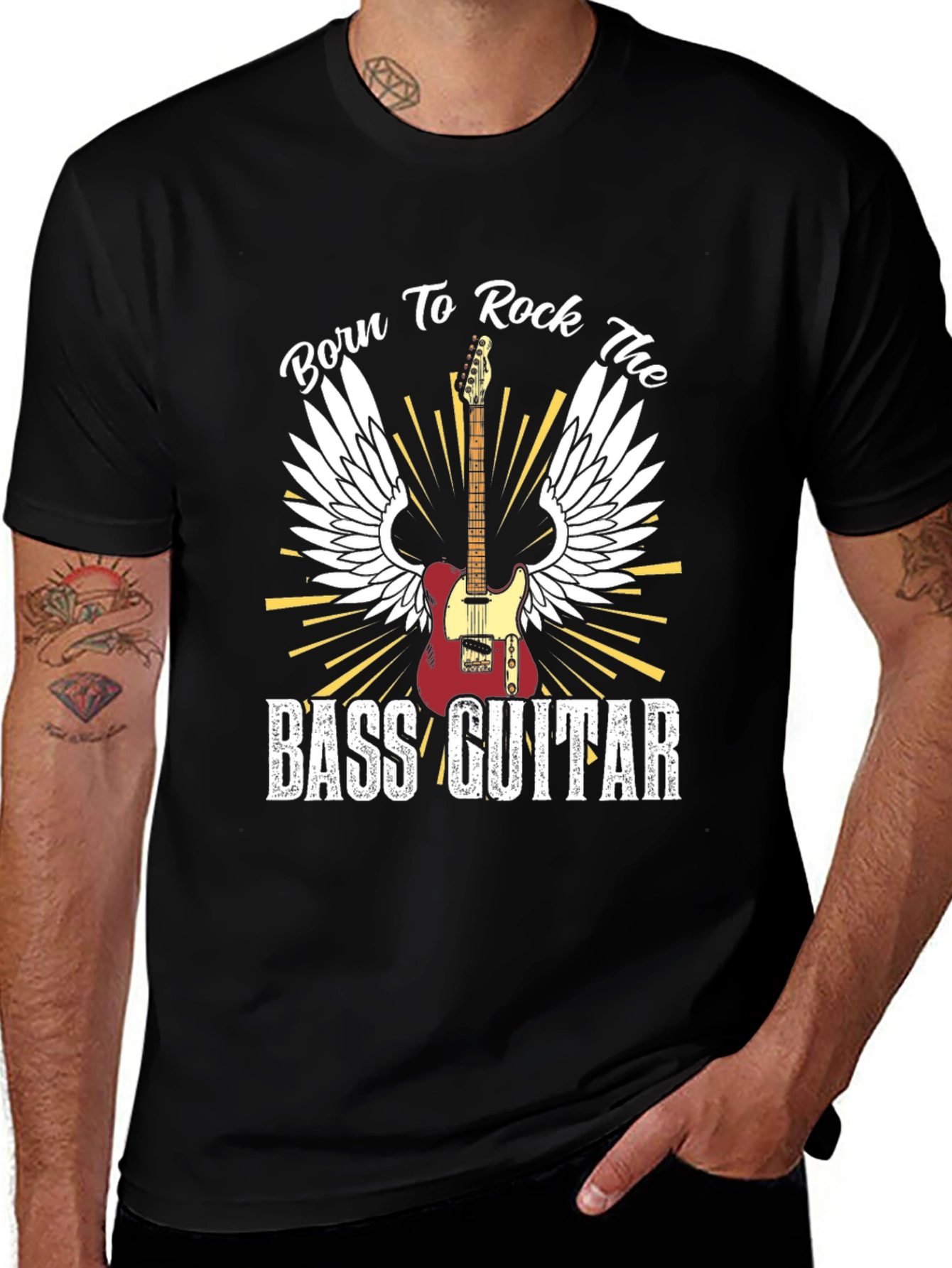 Variant 16 of Born to Rock the Bass Guitar T-Shirt
