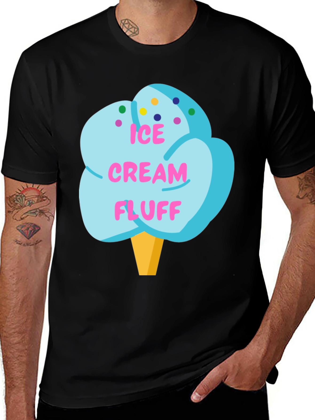 Variant 21 of Ice Cream Fluff Graphic Tee - Fun Novelty T-Shirt