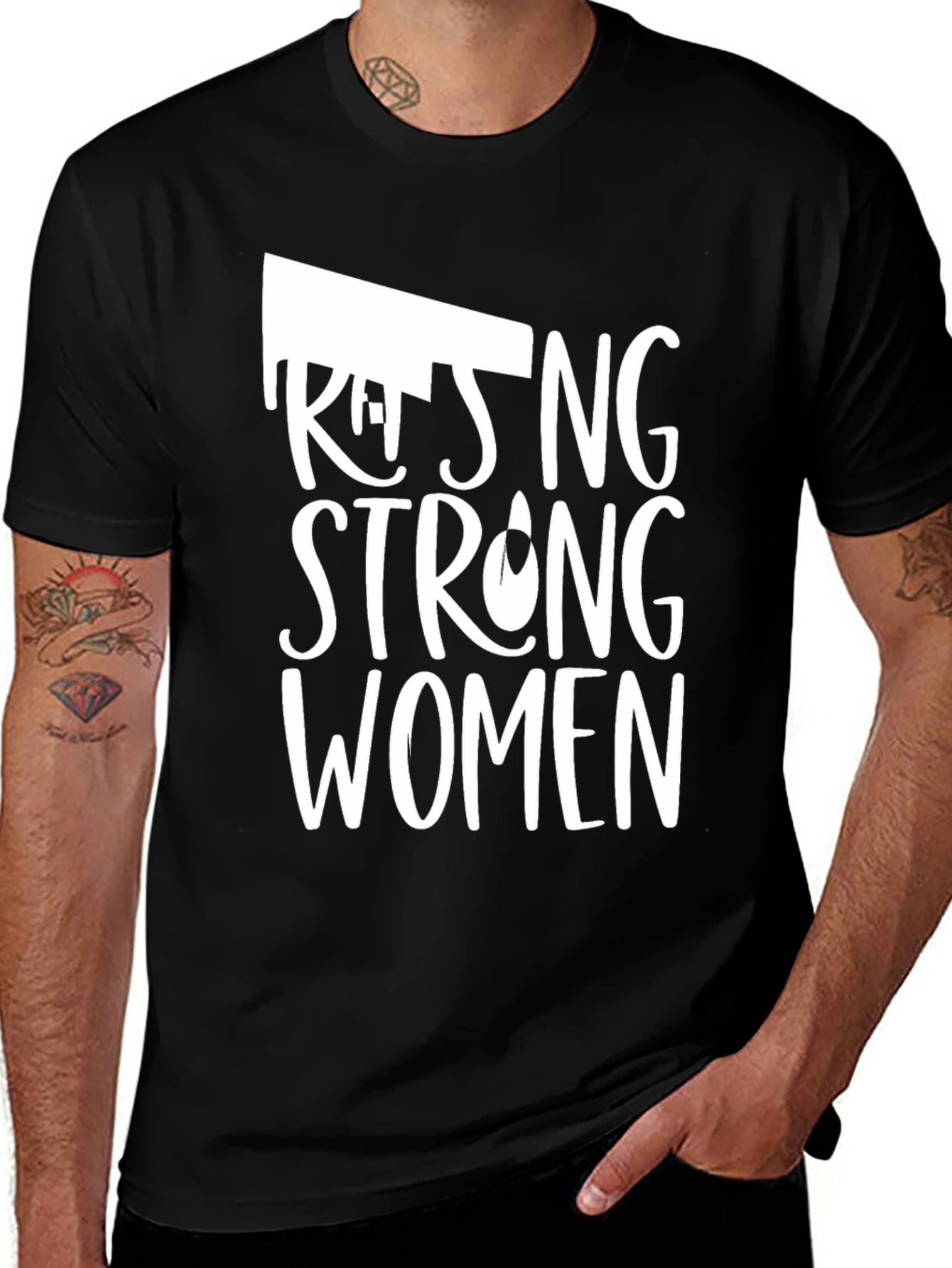 Variant 17 of Raising Strong Women Black Graphic T-Shirt
