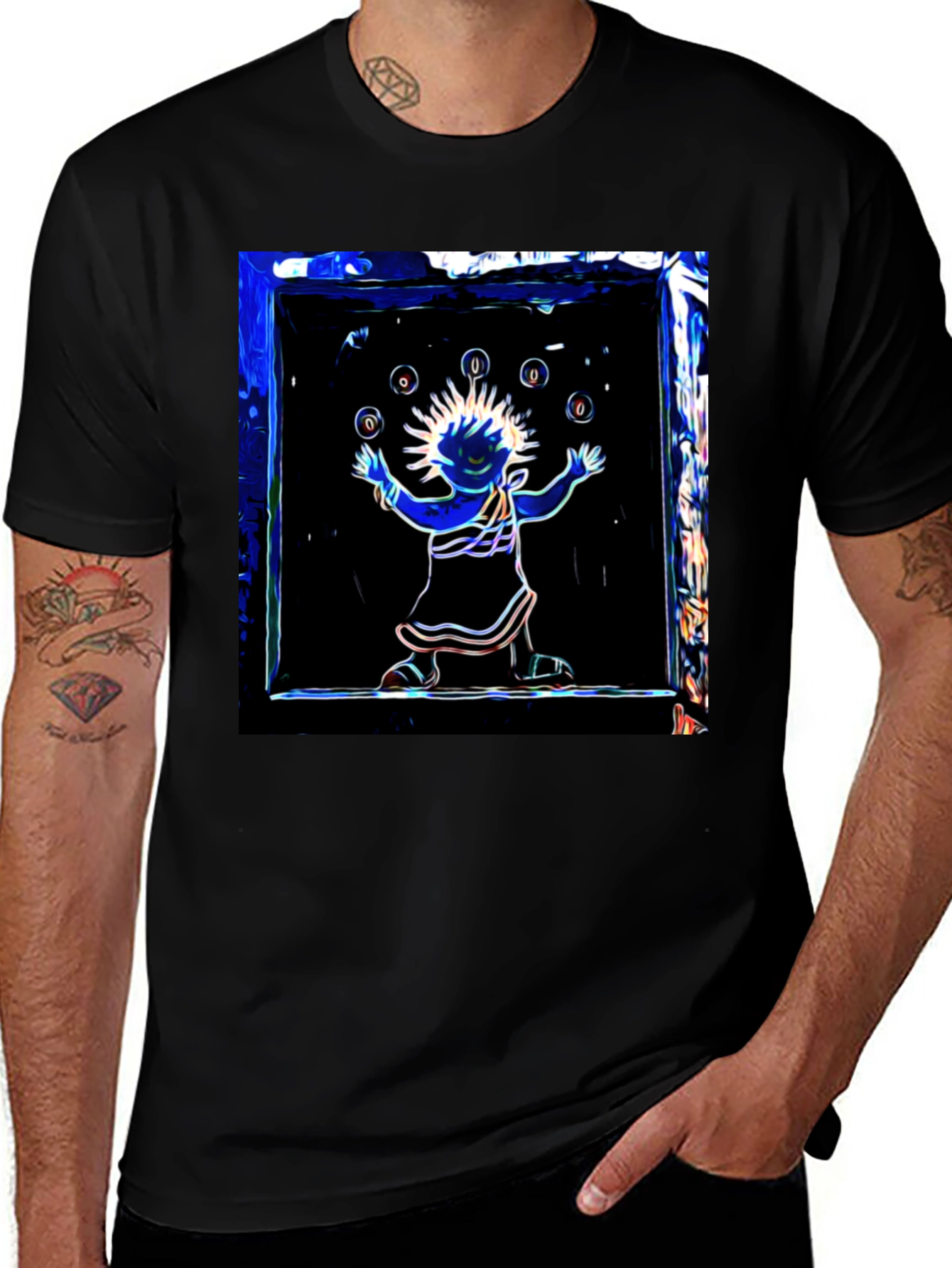 Juggler Graphic Black T-Shirt