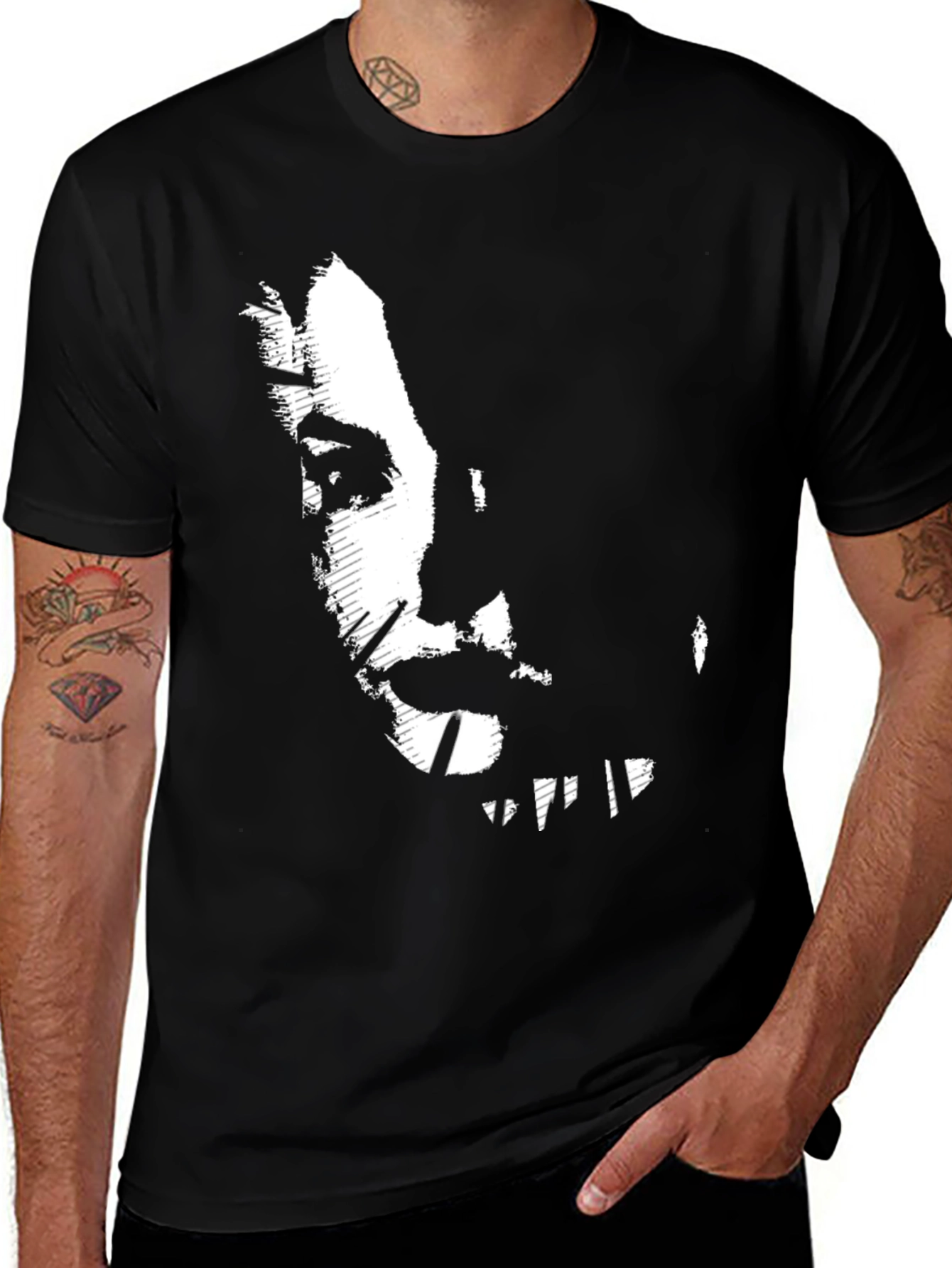 Variant 29 of Abstract Face Graphic Black T-Shirt