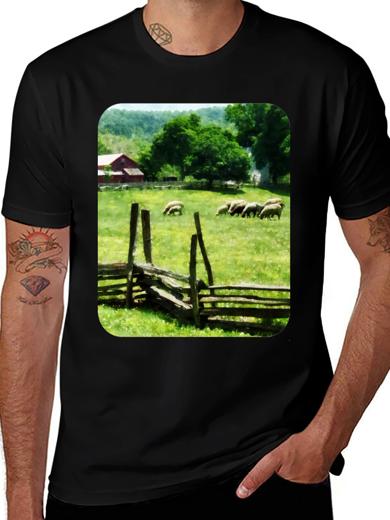 Pastoral Sheep Meadow T-Shirt