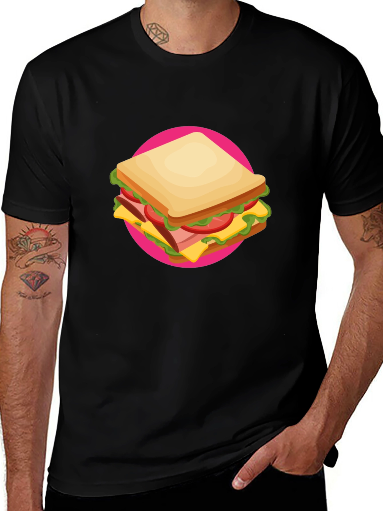 Variant 2 of Sandwich Graphic Tee - Casual Crew Neck T-Shirt