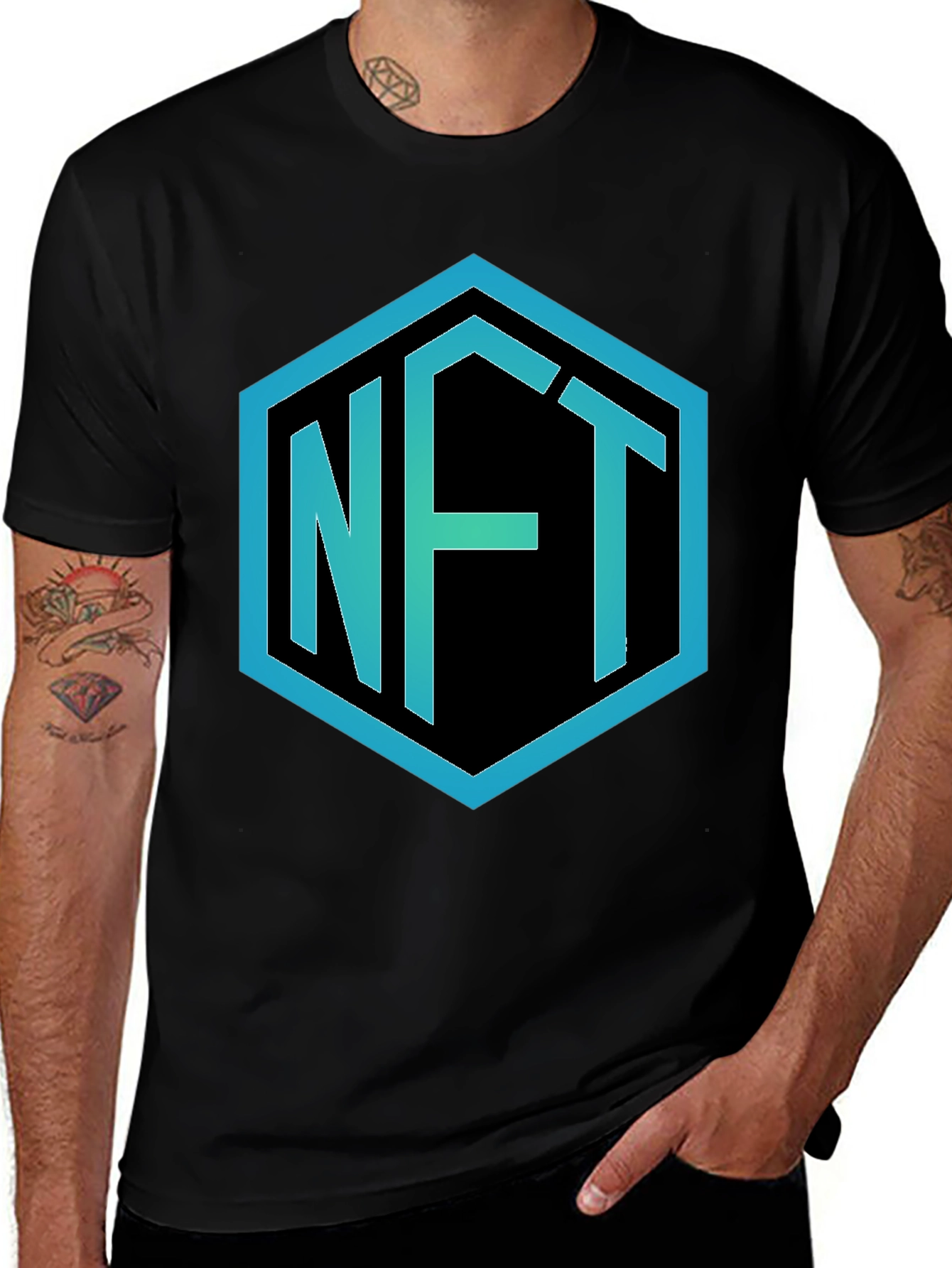 NFT T-Shirt - Crypto Art Hexagon Design