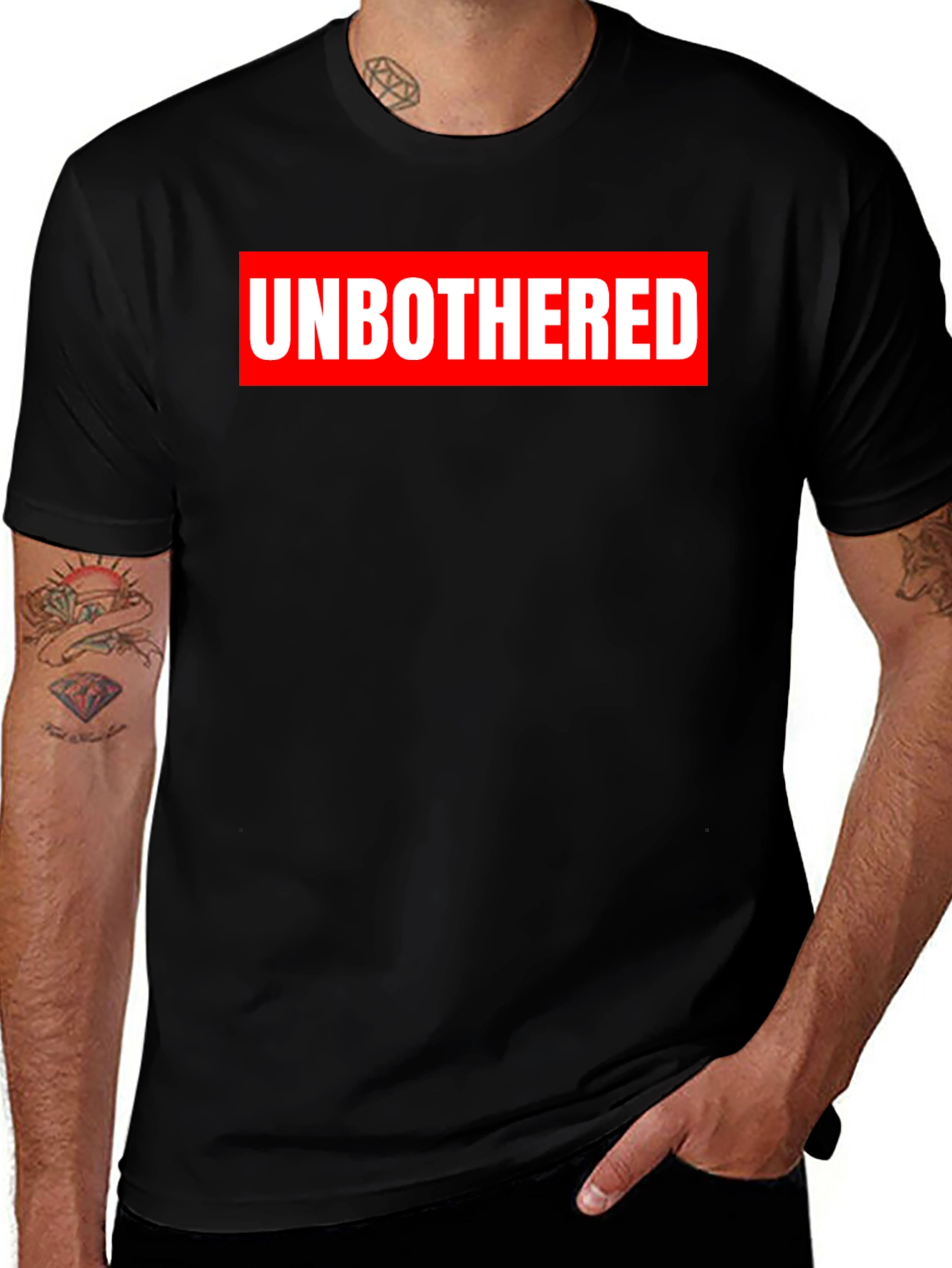 Variant 24 of Unbothered Graphic T-Shirt - Black Crew Neck